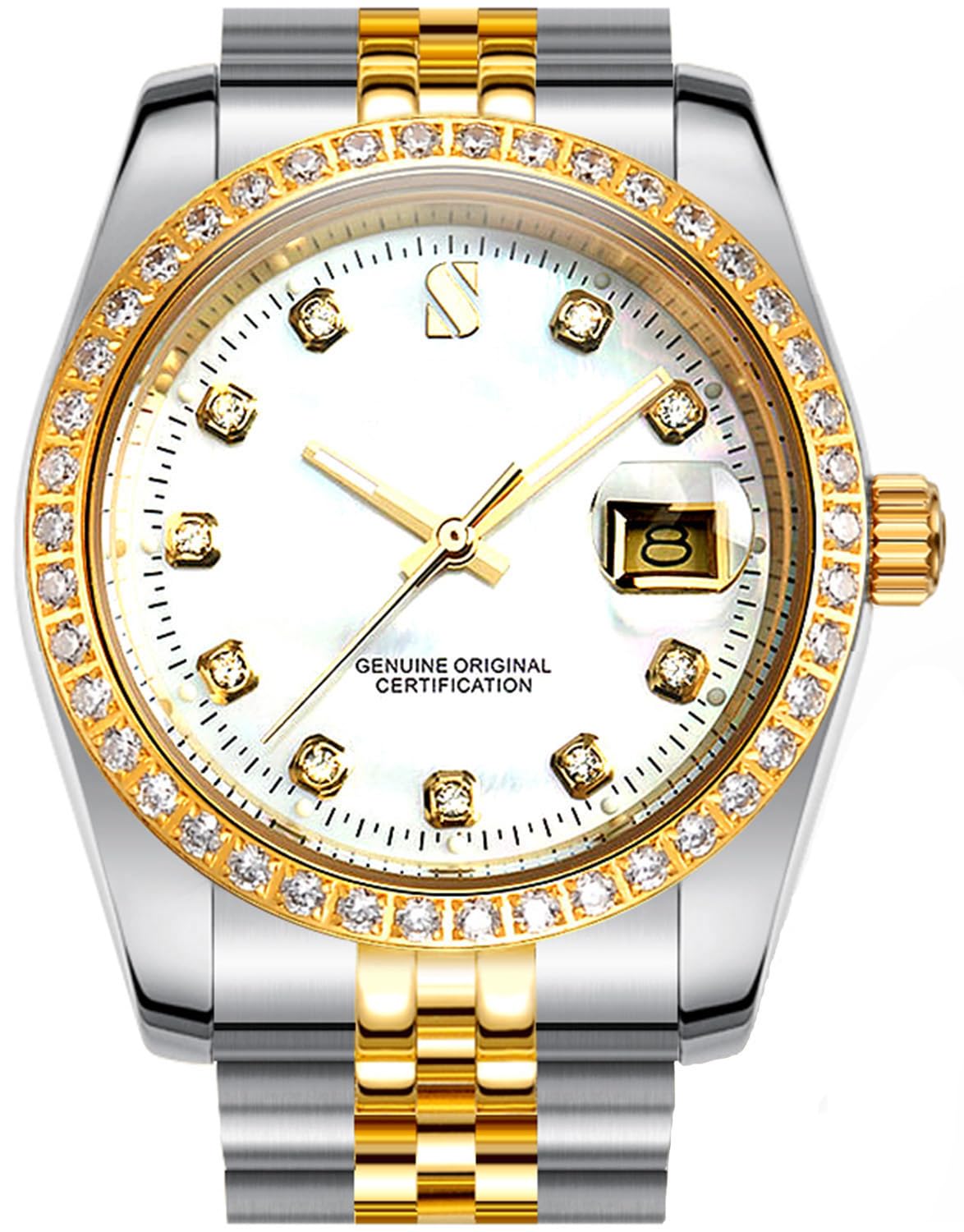 Luxury Automatic Men's Watch - Gold Stainless Steel Strap, Waterproof Mechanical Watch with Date Display | Perfect for Business, Formal Events & Everyday Wear