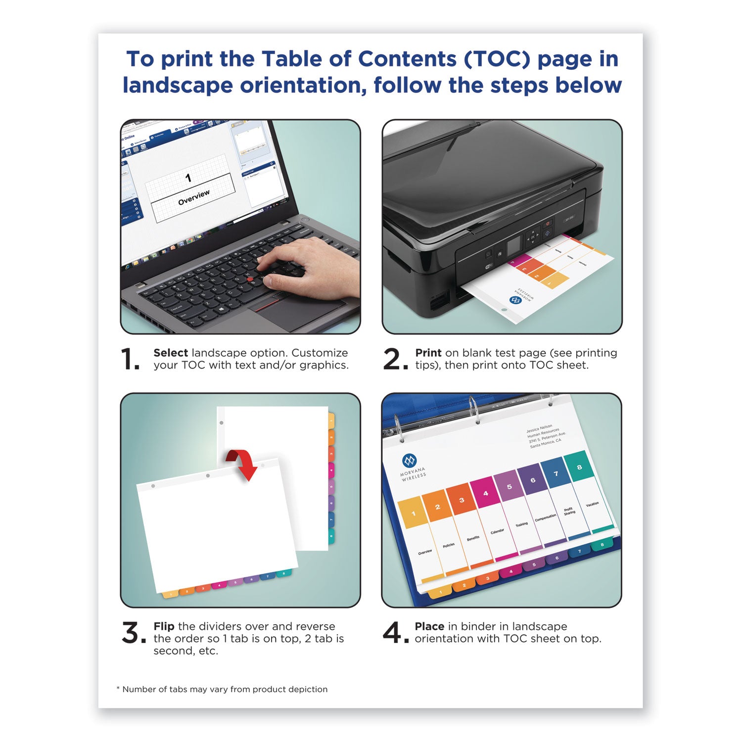Avery® Customizable TOC Ready Index Multicolor Tab Dividers, 10 Tabs (1-10), 11