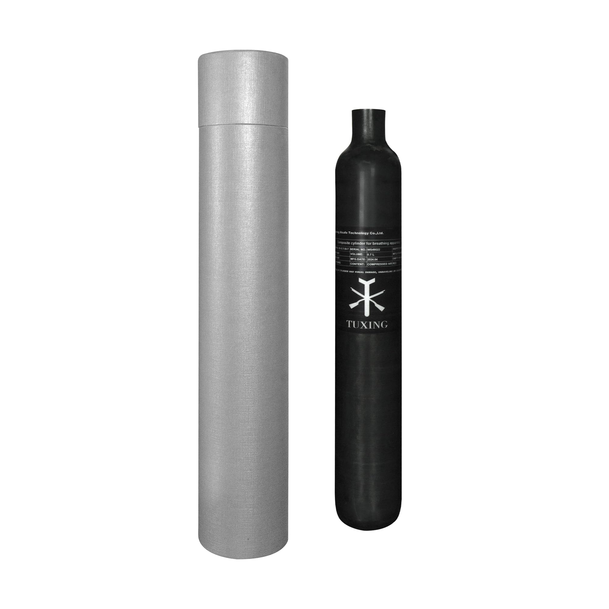 30Mpa 300Bar 4500Psi 0.7L 700cc Carbon Fiber HPA Tank - High Pressure Air Cylinder for PCP Air Rifles, Paintball Guns, Hunting | FX & Daystate Thread M18x1.5 | Perfect for Outdoor Sports & Tactical Shooting