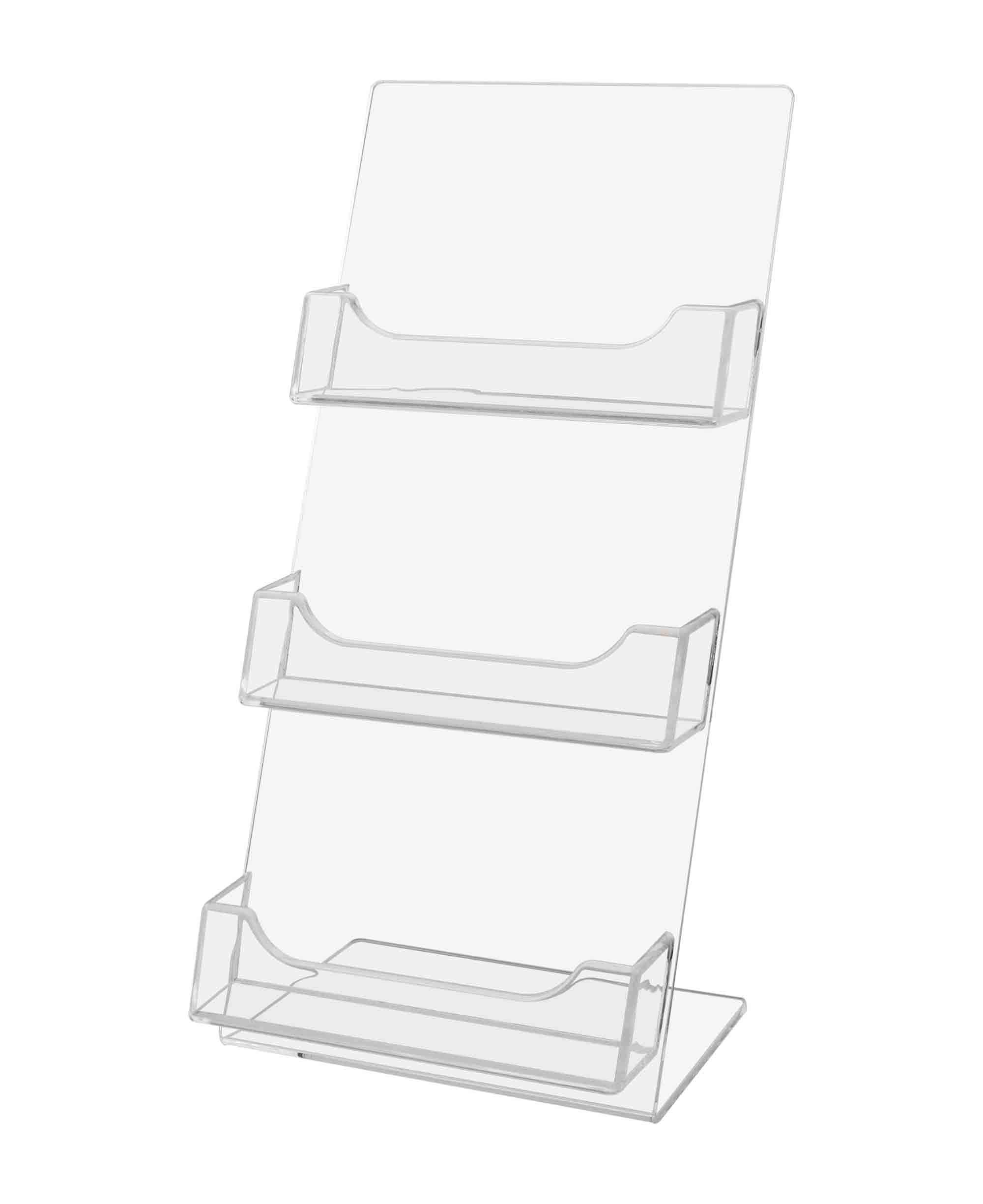 Clear 3-Tier Business Card Holder - 4 1/8