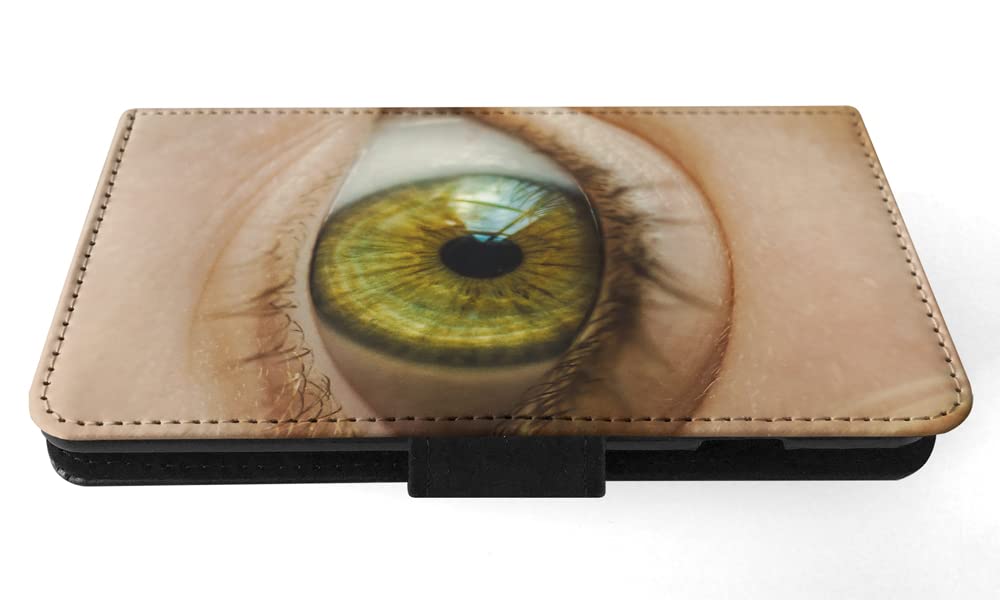 Hazel Green Eyes Flip Wallet Phone Case for Apple iPhone X & Xs - Stylish Protective Cover with Card Holder for Everyday Use