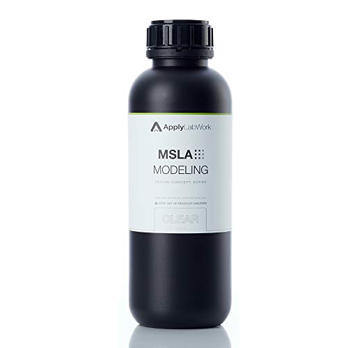 ApplyLabWork 3D Printer Resin - 1L Clear UV Resin for LCD/LED MSLA 3D Printing - High Precision Modeling Resin for Miniatures, Jewelry, Dental & Crafts