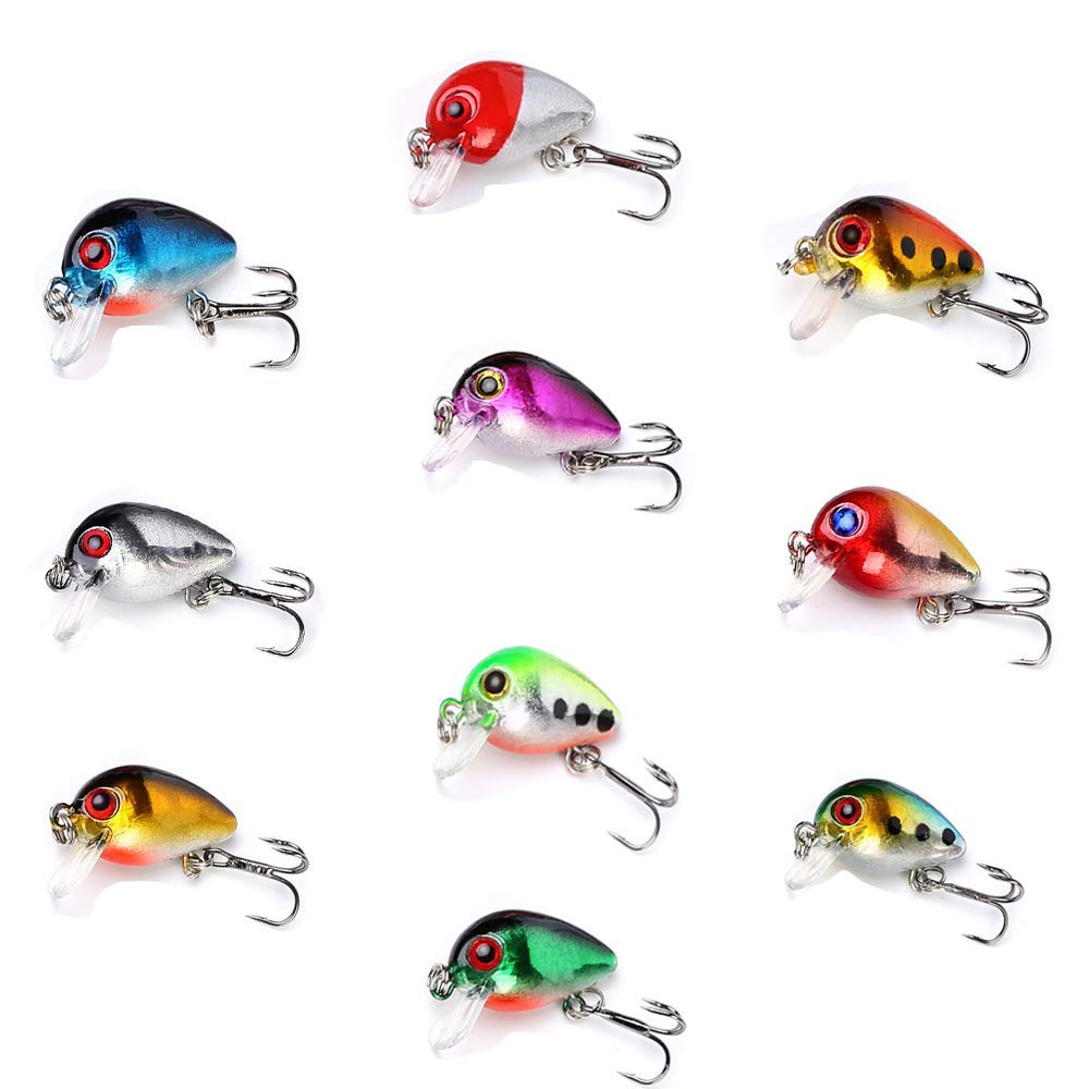 Premium Hard Bait Fishing Lures - 3D Eye Minnow VIB Lure with Treble Hooks | Popper Crankbait Jerkbait Sinking Lures for Bass, Trout, Walleye & Redfish | Ideal for Freshwater & Saltwater Fishing, Kayak Angling, and Professional Tournament Use