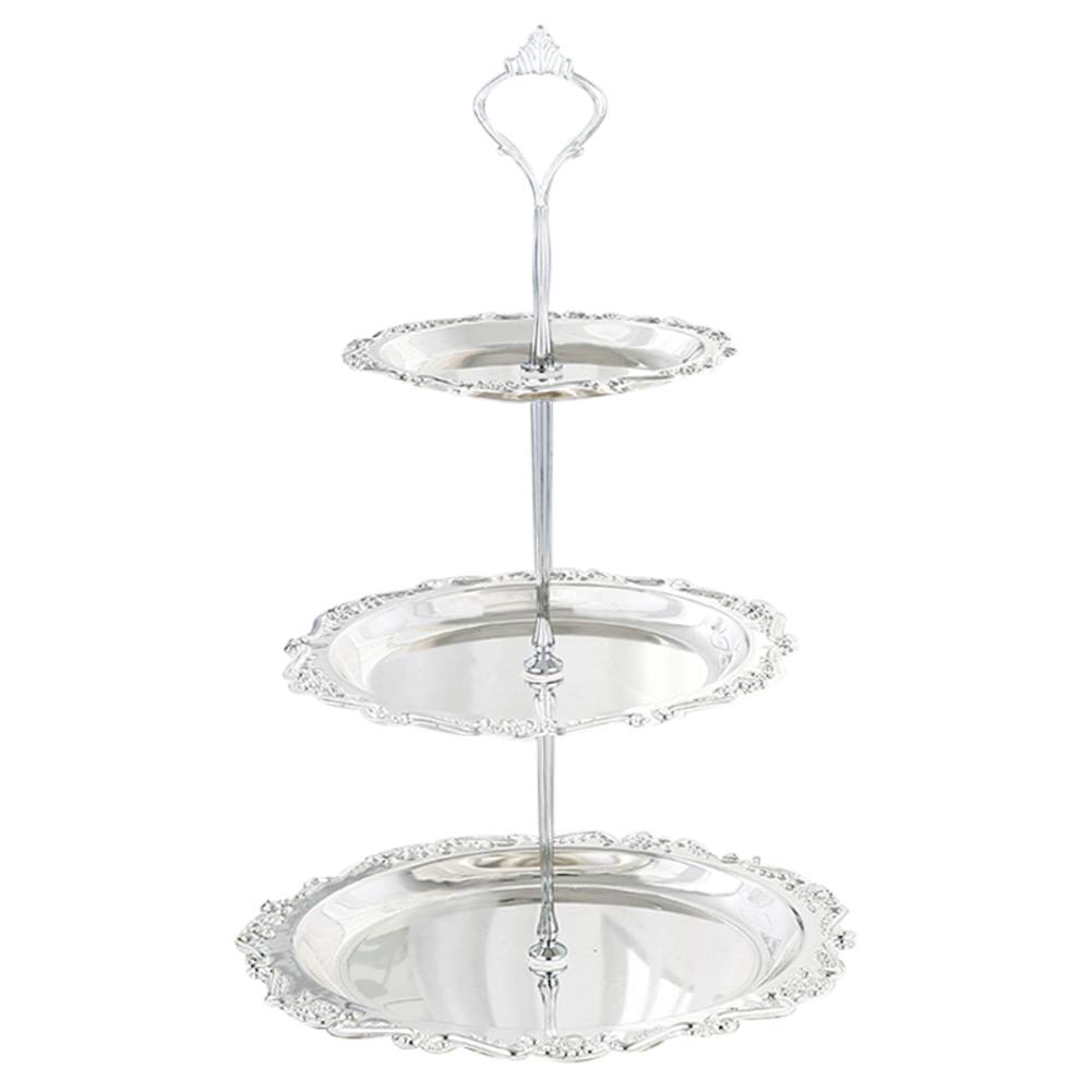 3-Tier Silver Round Cupcake Stand for Birthday, Wedding & Party - Stable Dessert Display for Home & Events - Perfect for Dessert Tables, Buffets & Celebrations