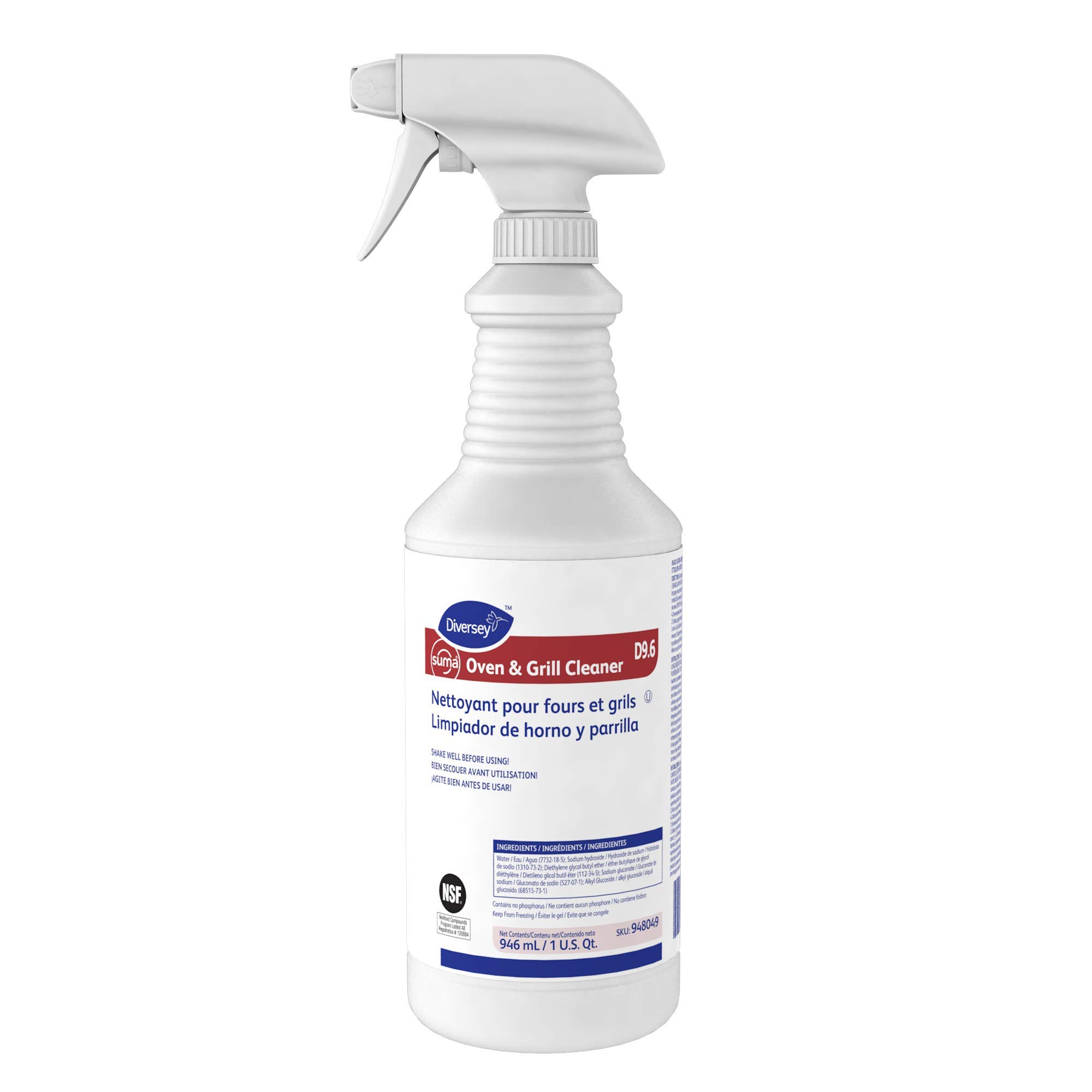Diversey Suma Neutral Oven & Grill Cleaner - 32 oz Spray Bottle (12/Carton) - Heavy-Duty Commercial Kitchen Degreaser for Restaurants, Catering & Home Use