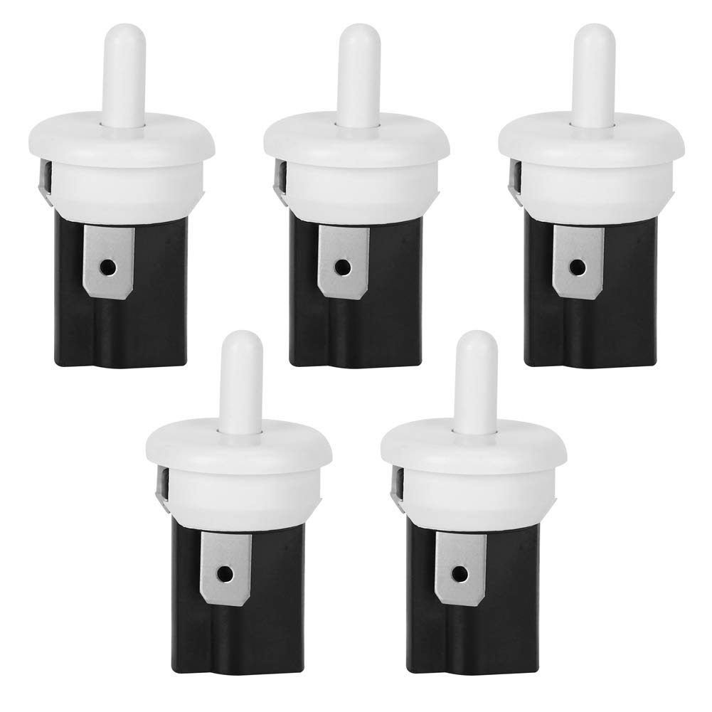5Pcs Refrigerator Door Light Switch 2 Pin 2.5A 250V AC NC Momentary Open Normal Closed - Replacement for Fridge, Freezer, Cabinet Lighting Control - Perfect for Home Kitchen Appliances and Storage Organization