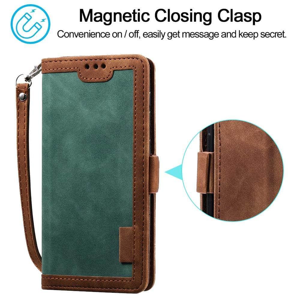 Samsung Galaxy A54 Leather Flip Wallet Case with Card Holder & Kickstand - Slim Protective Cover for Everyday Use & Travel