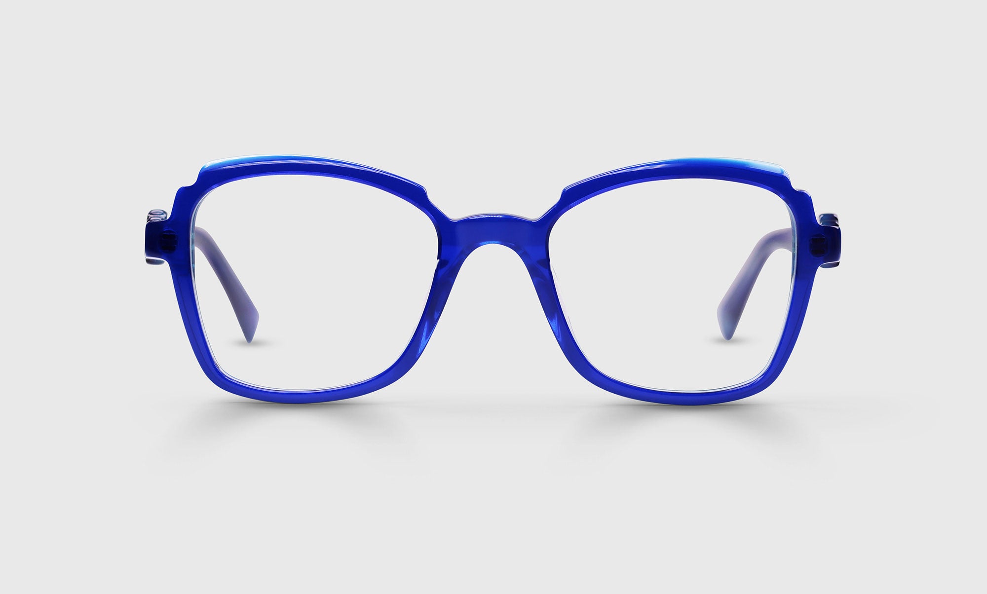 10 - Triple-Layered Crystal Blue Front and Temples