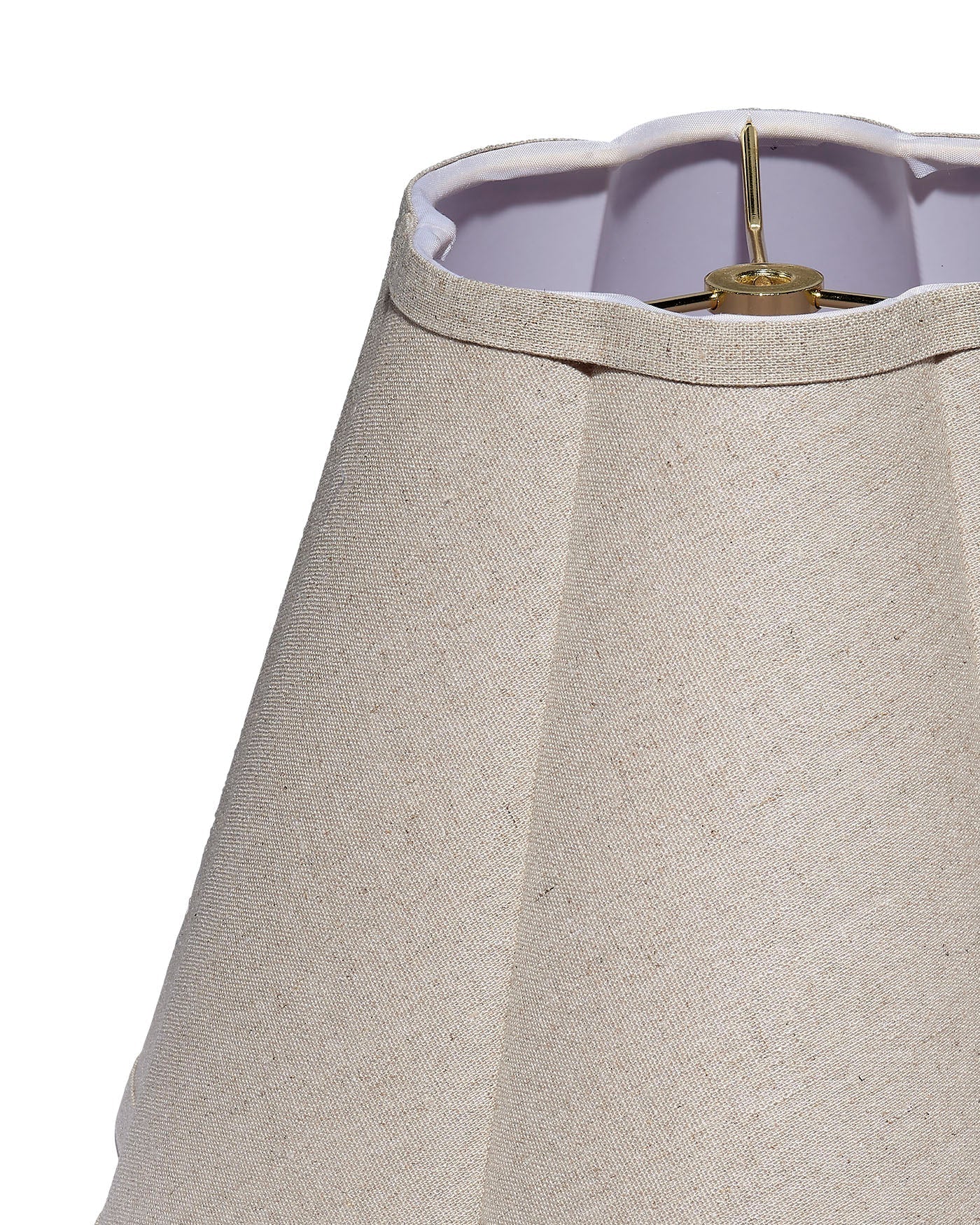 Natural Linen Scalloped Lamp Shade - Elegant Handmade Fabric Lampshade for Bedroom, Living Room & Nursery Decor - Perfect for Boho, Farmhouse & Coastal Style Homes