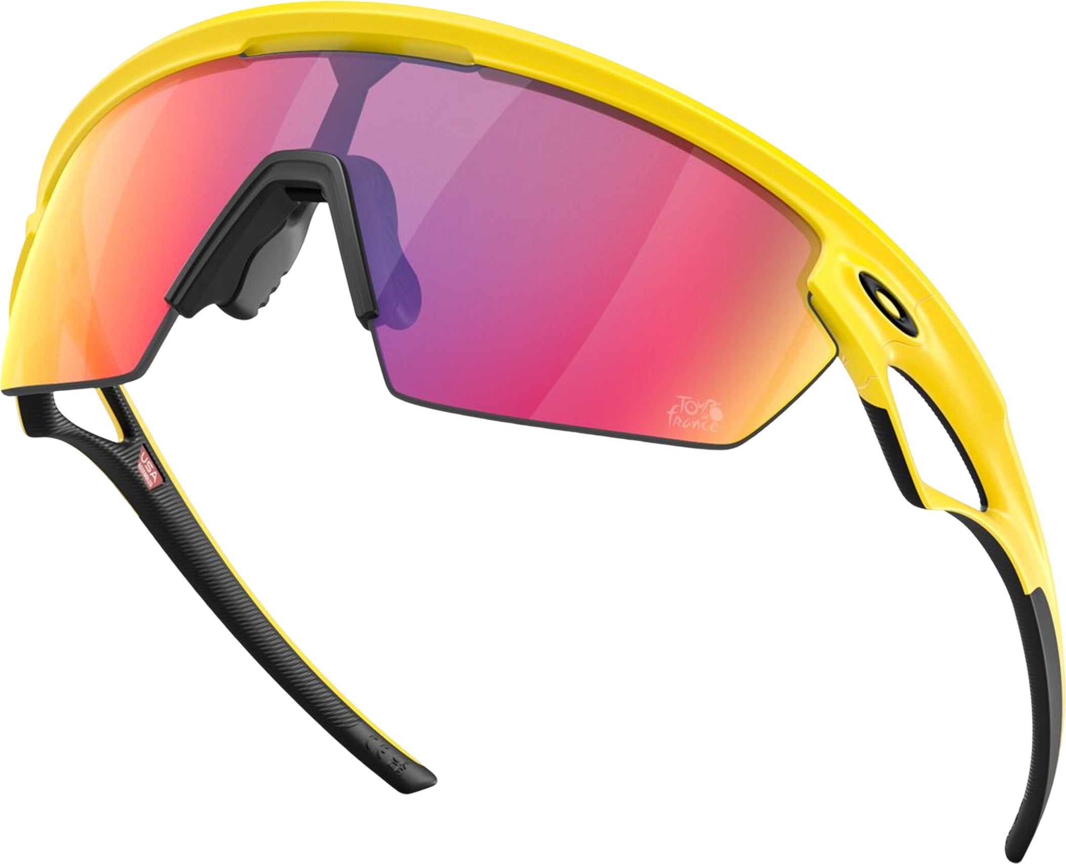 2024 Tour De France Sphaera Sunglasses - Matte Yellow Frame with Prizm Road Lens - Unisex Cycling Glasses for Road Biking & Outdoor Sports