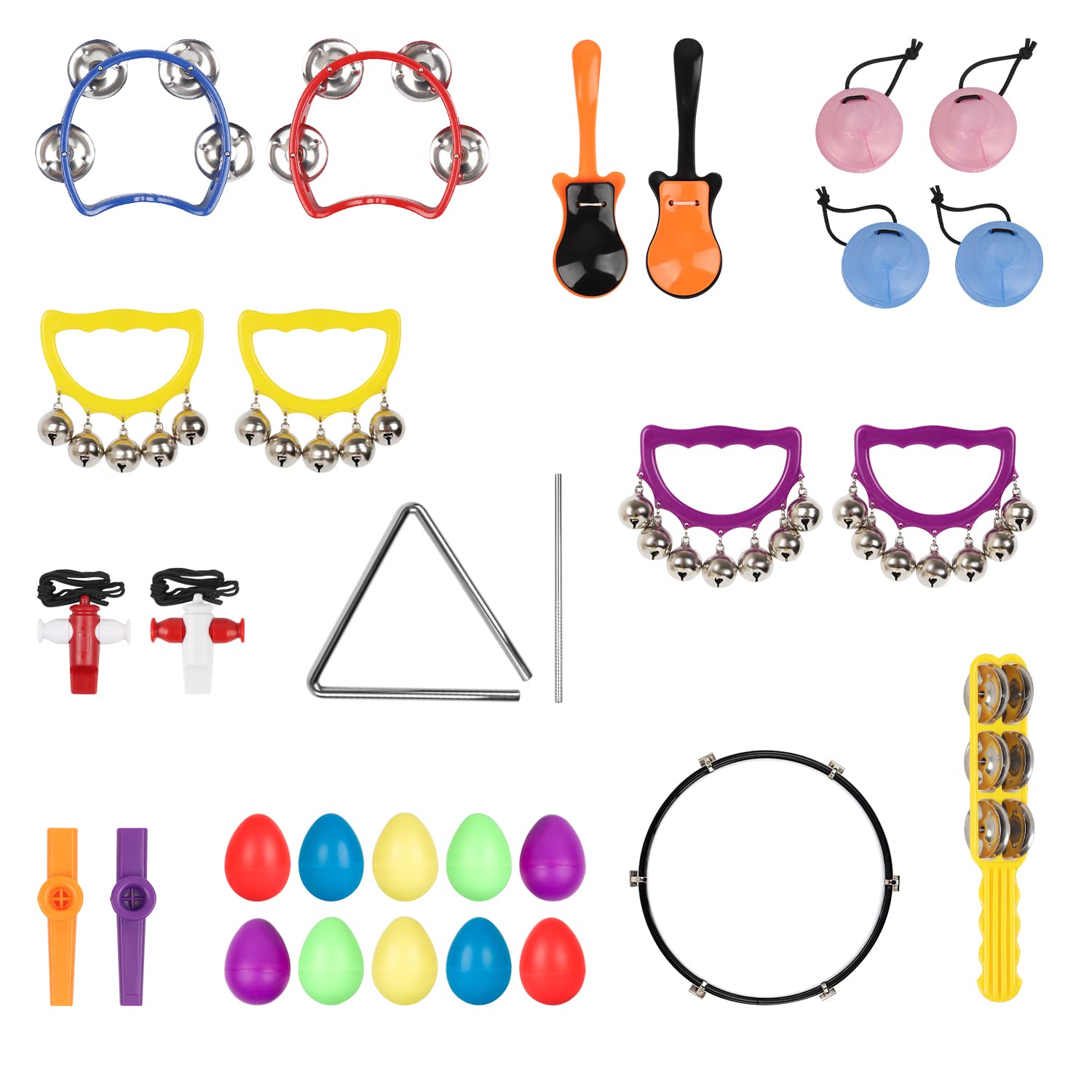 Muscell Kids Musical Instruments Set - 12-Piece Plastic Preschool Music Toys for Toddlers Ages 3+ | Early Learning Percussion Kit for Classroom & Home Play | Perfect for Birthday Gifts & Music Education