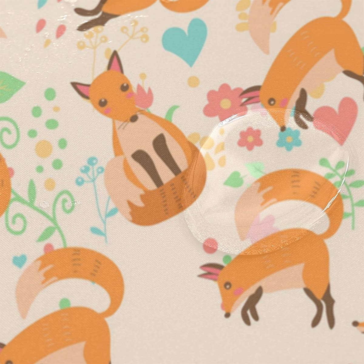 ALAZA Cartoon Fox Shower Curtain 60x72 Inch Waterproof Polyester Bathroom Decor with Hooks - Cute Animal Theme for Kids & Nursery Bathroom Accessories