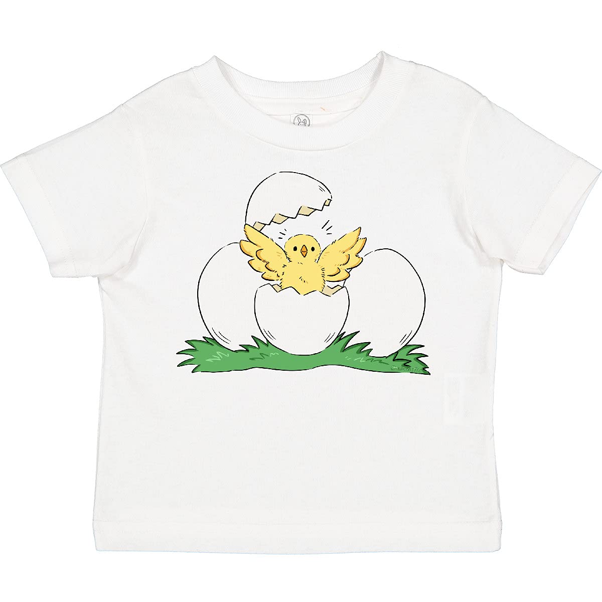 Inktastic Cute Chick Hatching from Egg Toddler T-Shirt - Soft Cotton Baby Tee for Boys & Girls - Perfect for Easter, Spring Outfits & Birthday Gifts