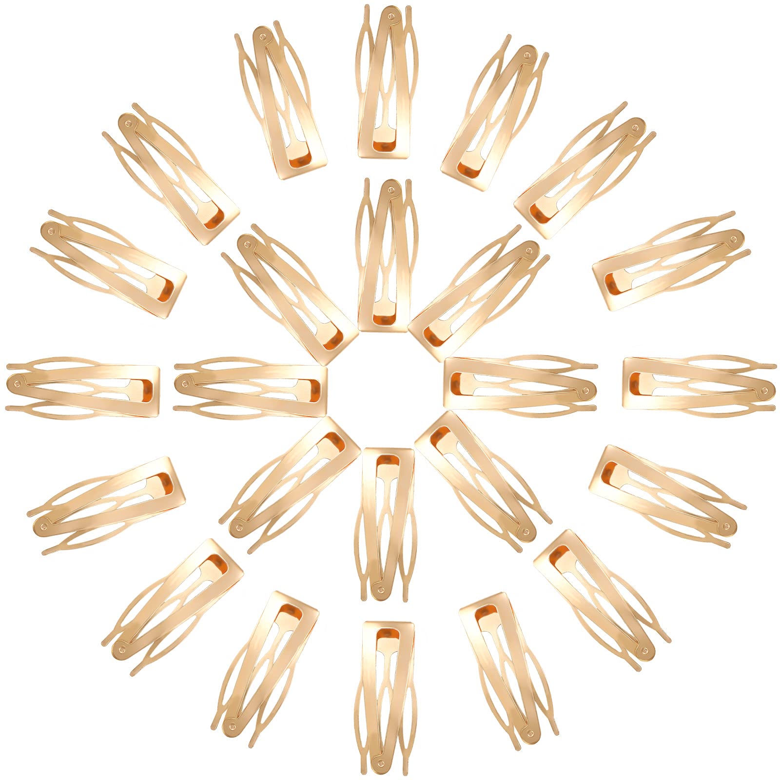 24 Pcs Double Grip Hair Clips - Metal Snap Barrettes for Women, Salon Hair Styling Supplies (2 Inch, KC Gold) | Perfect for DIY Hair Styling, Salon Use & Everyday Hair Accessories