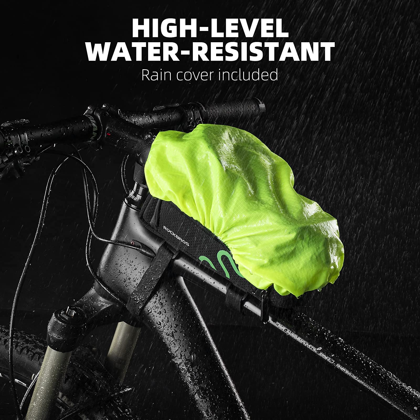 **ROCKBROS Bike Frame Bag - Waterproof Bicycle Phone Mount Holder with Side Pouch - Top Tube Storage Bag for Mountain & Road Bikes - Perfect for Cycling, Commuting & Outdoor Adventures**
