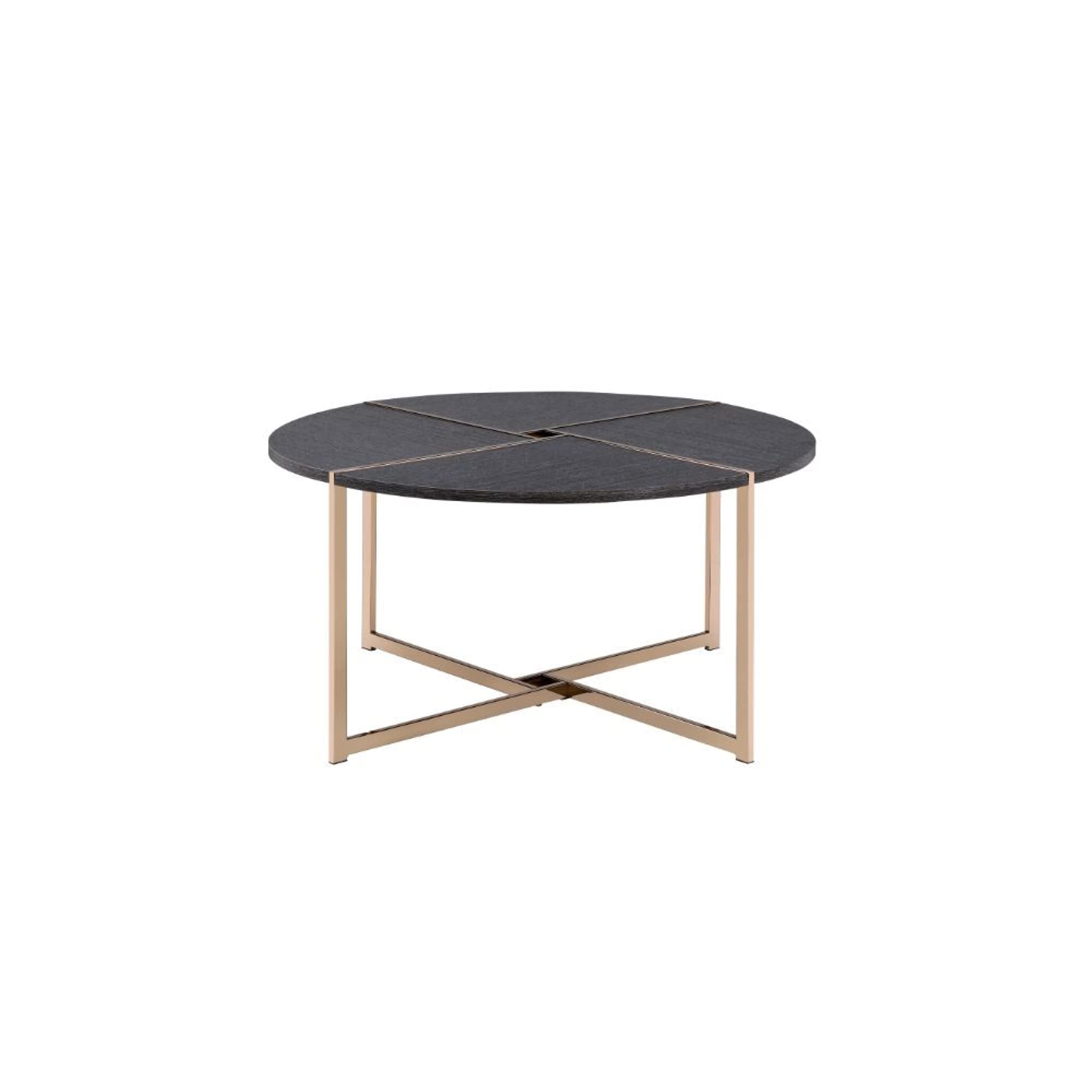 Modern Glass Top Coffee Table - Black & Champagne Finish - Perfect for Living Room, Lounge, or Office Decor