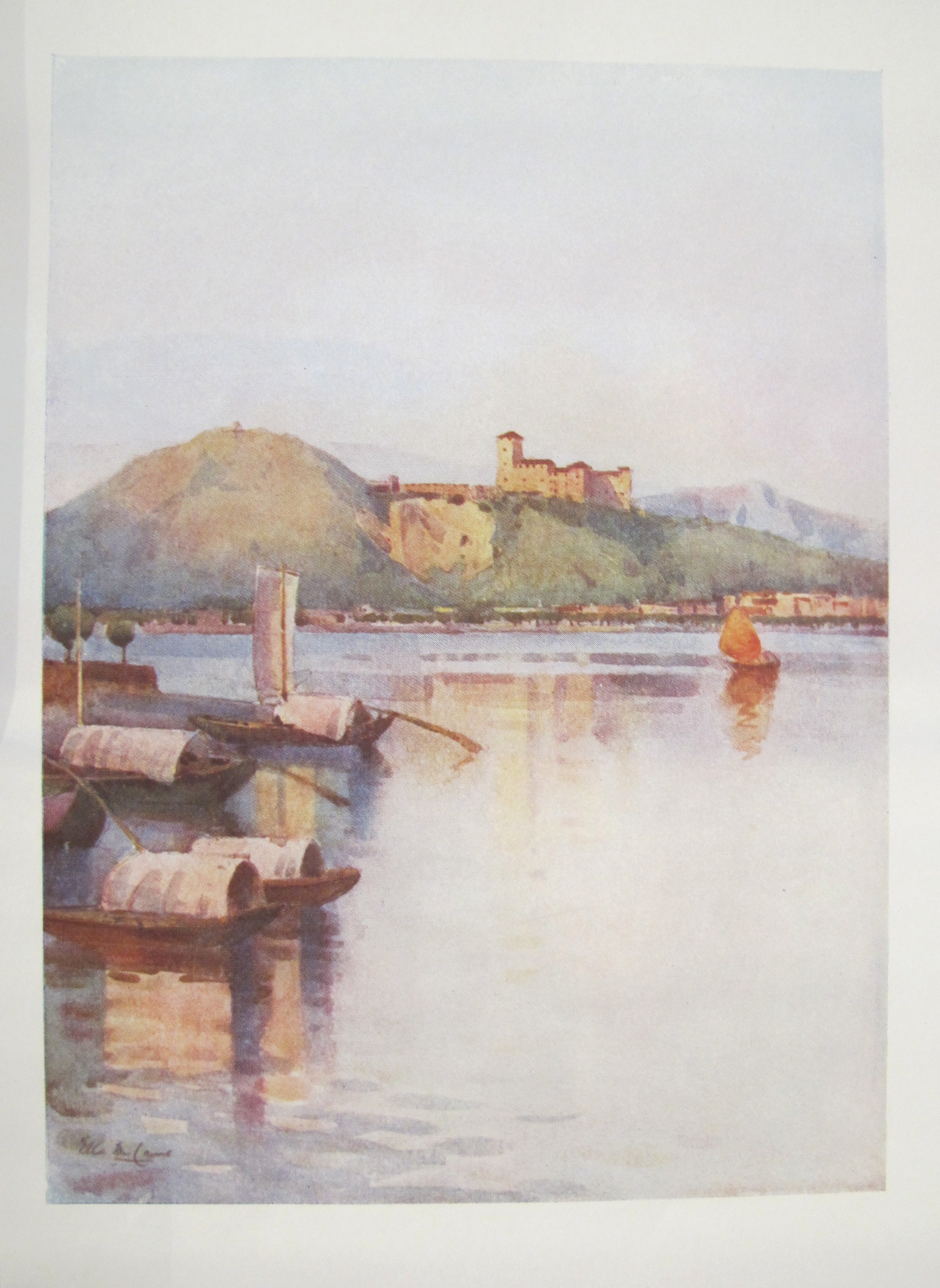1905 Original Italian Print - Vintage Italian Travel Color Plate of Angera, Lago Maggiore - Perfect for Home Decor, Art Collectors & History Enthusiasts