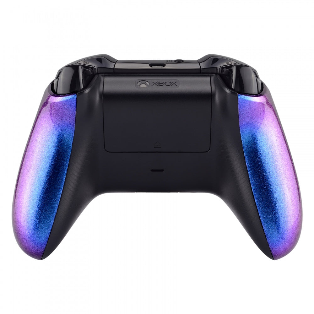 eXtremeRate Chameleon Purple Blue Replacement Top Shell & Faceplate with Side Rails & Back Panel for Microsoft Xbox One X/S Controller - Perfect for Customization & Gaming Setup (ZSXOFP01)