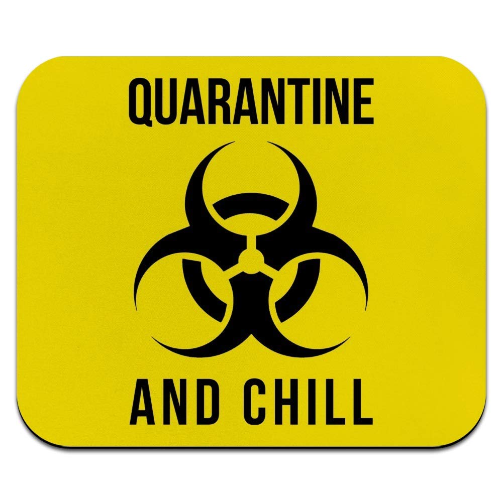 Biohazard Quarantine Gaming Mouse Pad - Ultra Thin Non-Slip Rubber Base - Perfect for PC, Laptop & Office Workstation (Quarantine & Chill Design)