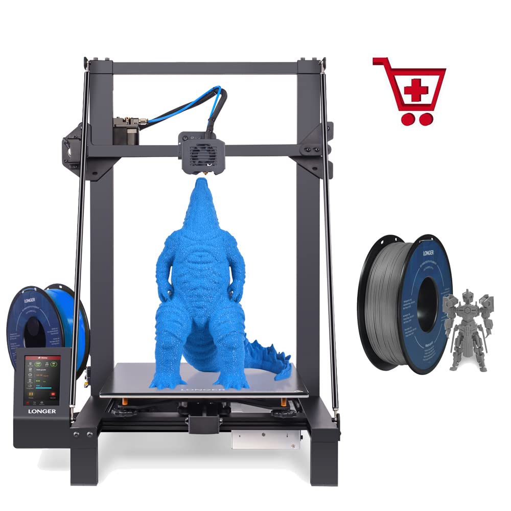 LONGER LK5 Pro 3D Printer with 1.75mm PLA Filament Bundle - High Precision DIY 3D Printing for Home, School & Hobby Projects (Grey)