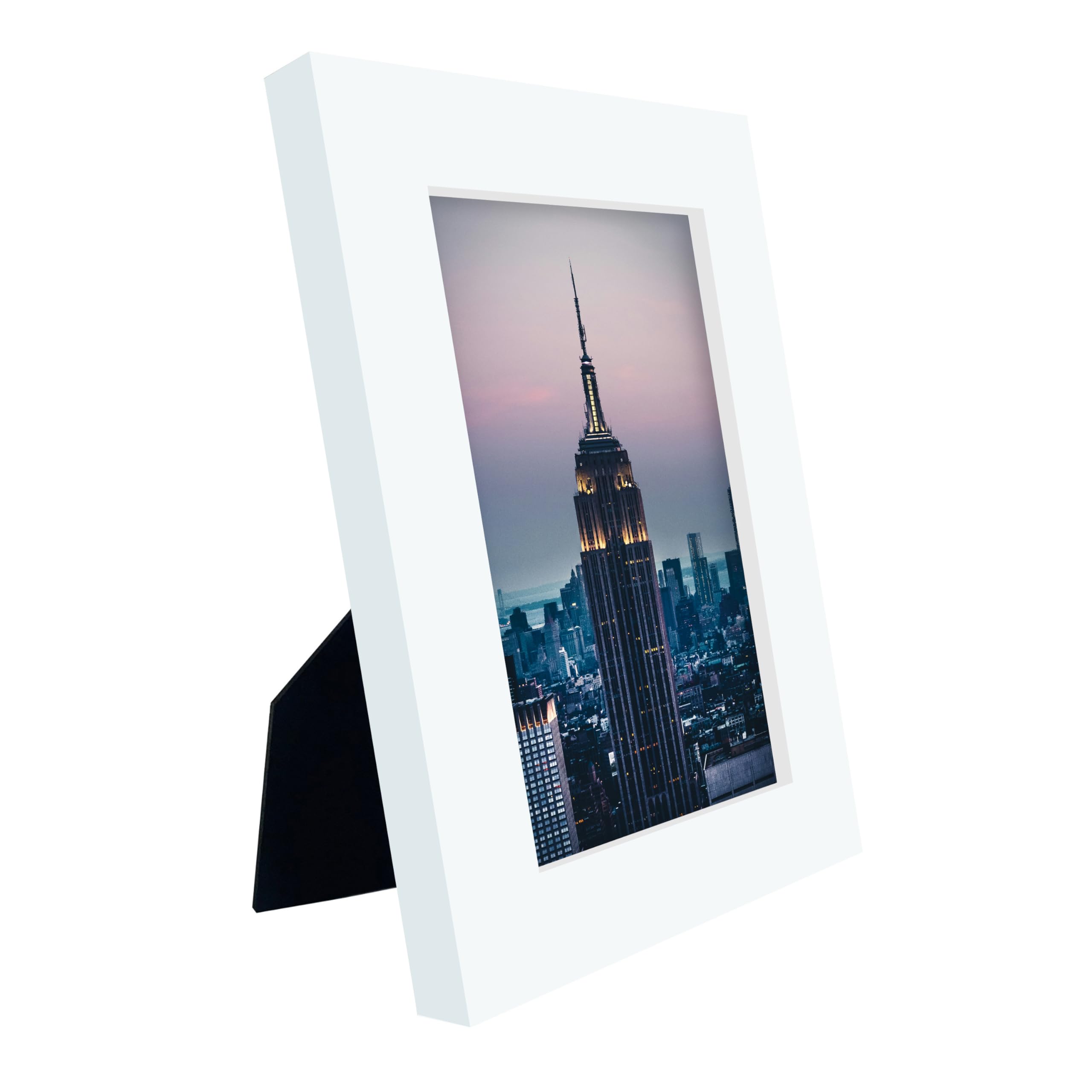 4x6 White Modern Picture Frame - 1 Inch Border with Acrylic Front - Wall or Table Display - Perfect for Home Decor, Office, Wedding Photos & Gift Giving