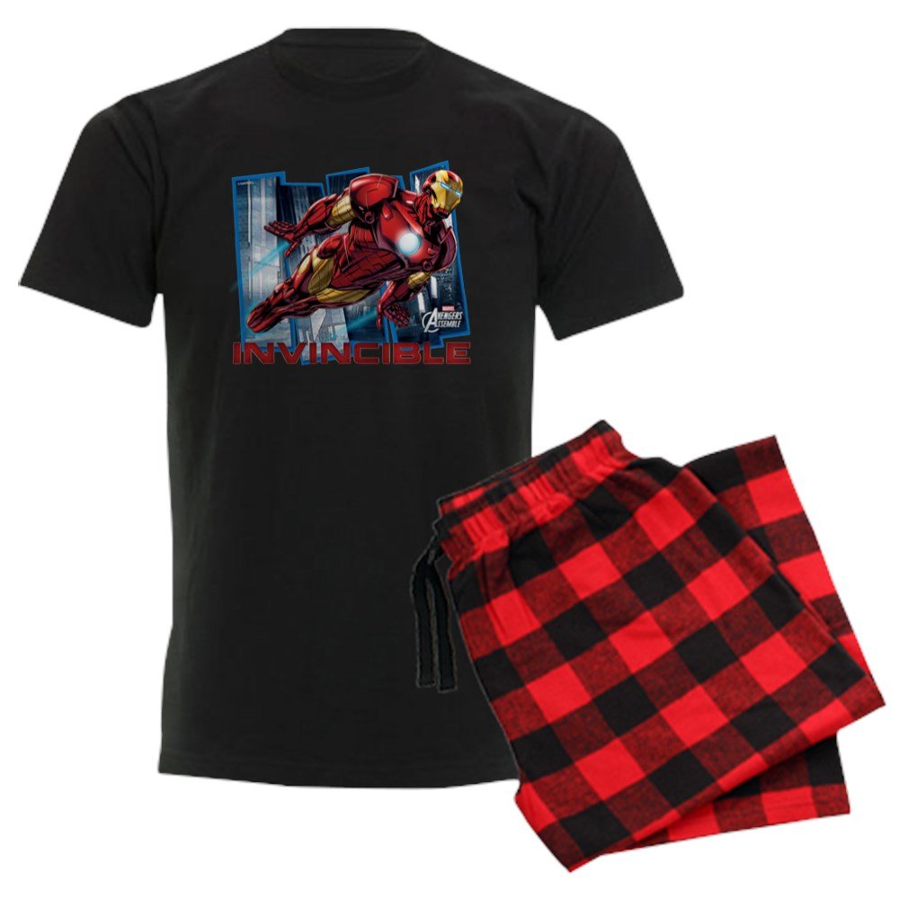 Iron Man Invincible Men's Dark Pajama Set - Superhero Sleepwear for Marvel Fans, Comfortable Lounge Pajamas for Movie Nights & Sleepovers