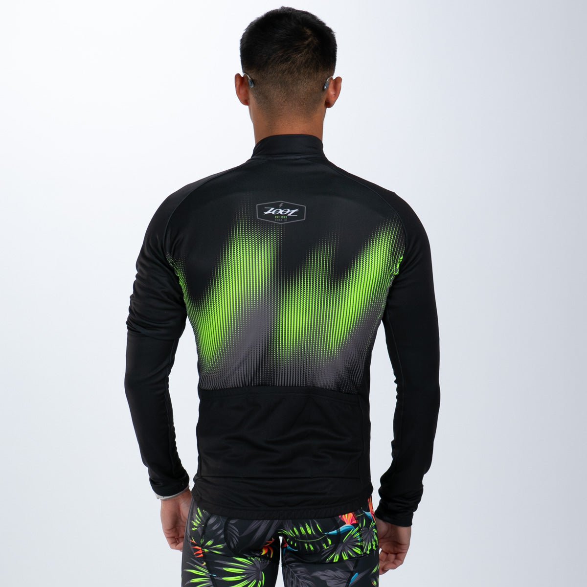 Men's Cycling Thermal Jersey - Tropical Magic Print - Long Sleeve Winter Bike Shirt for Cold Weather Riding - Perfect for Road Cycling, Mountain Biking & Outdoor Sports