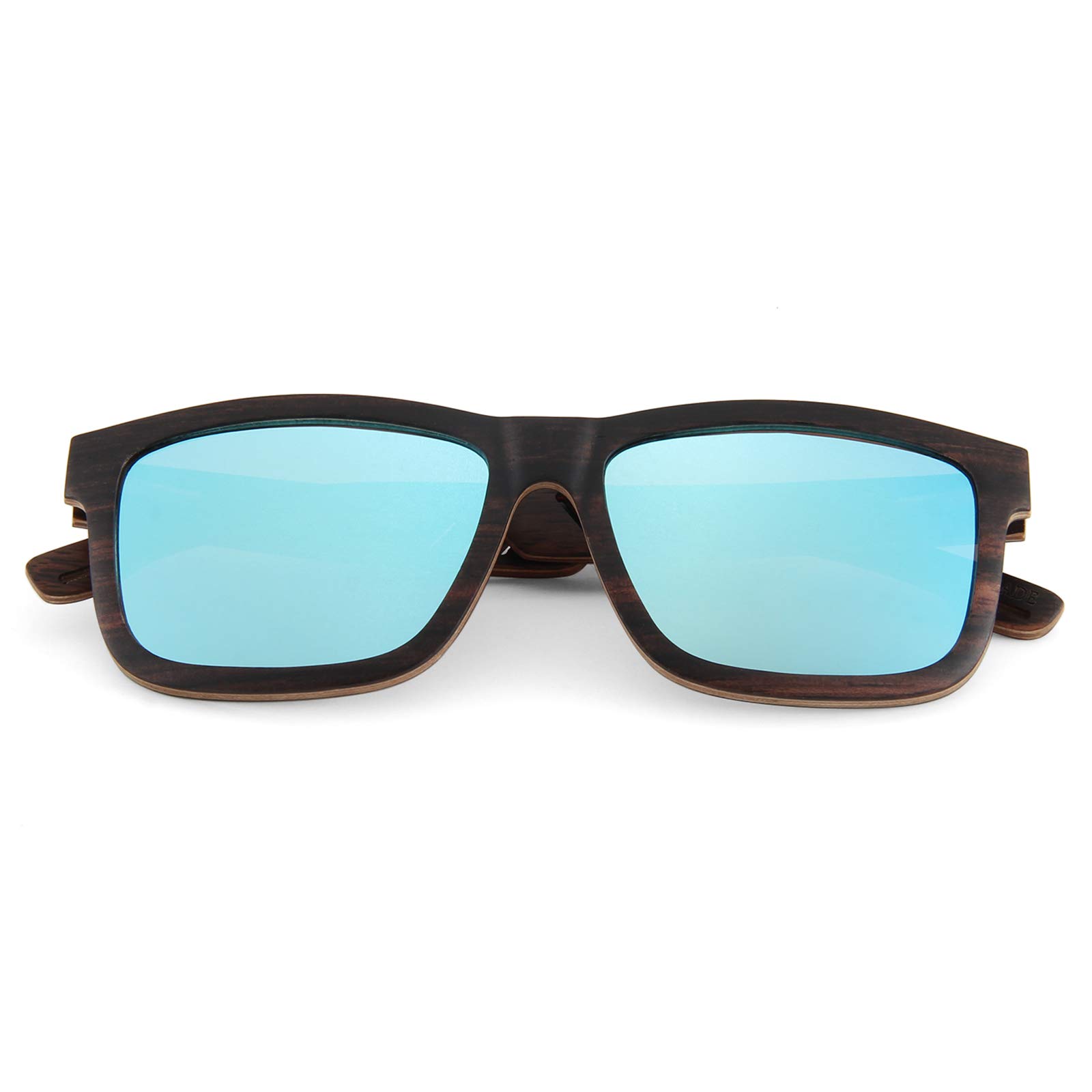 Stylish Wood Polarized Sunglasses for Men & Women - UV400 Protection Rectangular Frame - Perfect for Driving, Beach & Outdoor Activities