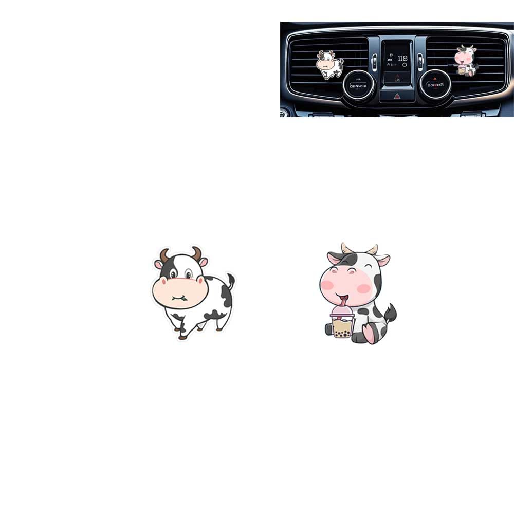 Cute Cow Car Air Freshener Vent Clips - 6 Pack Aromatherapy Diffusers for Auto Interior, Funny Car Accessories Decorations Gifts for Men Women (Home Office Car Use)