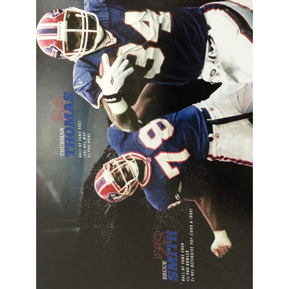Authentic Buffalo Bills Hall of Famers Signed 16x20 Photo - Limited Edition #D/25 with JSA COA - Jim Kelly, Andre Reed, Bruce Smith, Thurman Thomas - Perfect for NFL Memorabilia Collectors and Bills Fans Home Decor