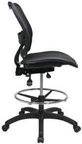 Ergonomic Space Seating Deluxe Full Mesh Drafting Chair with Adjustable Height & Lumbar Support - Perfect for Office, Home, Gaming & Studio Workspaces [Model 13 77N30D]