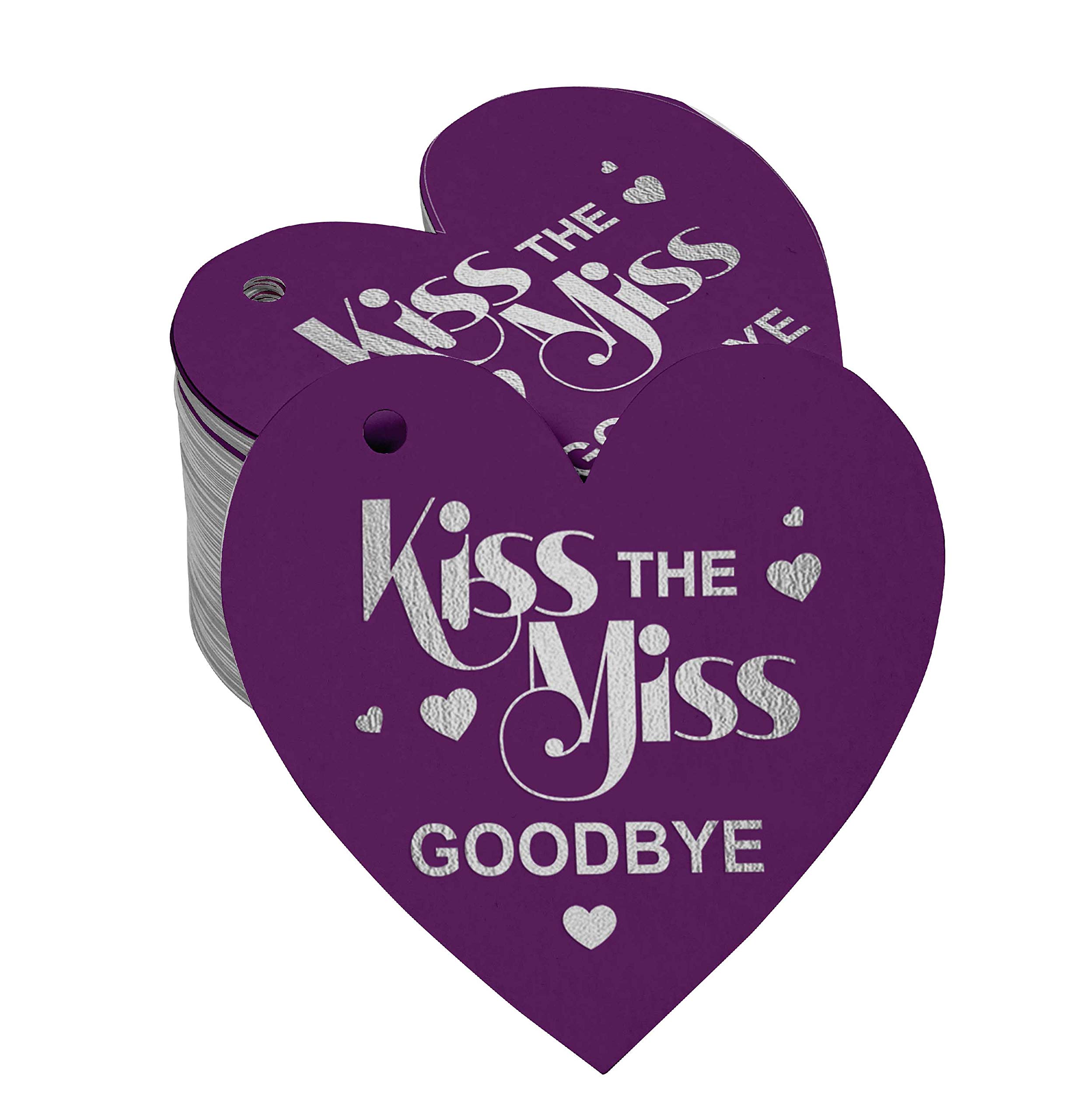 50pcs Real Silver Foil Paper Tags - Elegant Bridal Shower Favors, Wedding Party Decorations - Perfect for Kiss The Miss Goodbye Games, Gift Wrapping & Favor Tags
