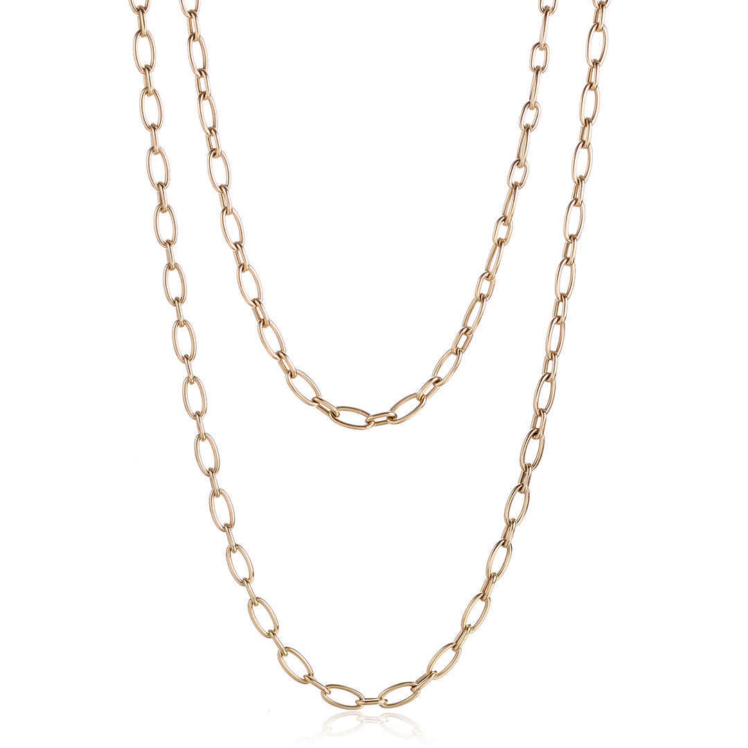 Elegant Oval Link Long Necklace for Women - Gold & Silver Chain Pendant Jewelry - Perfect for Parties, Weddings & Everyday Wear