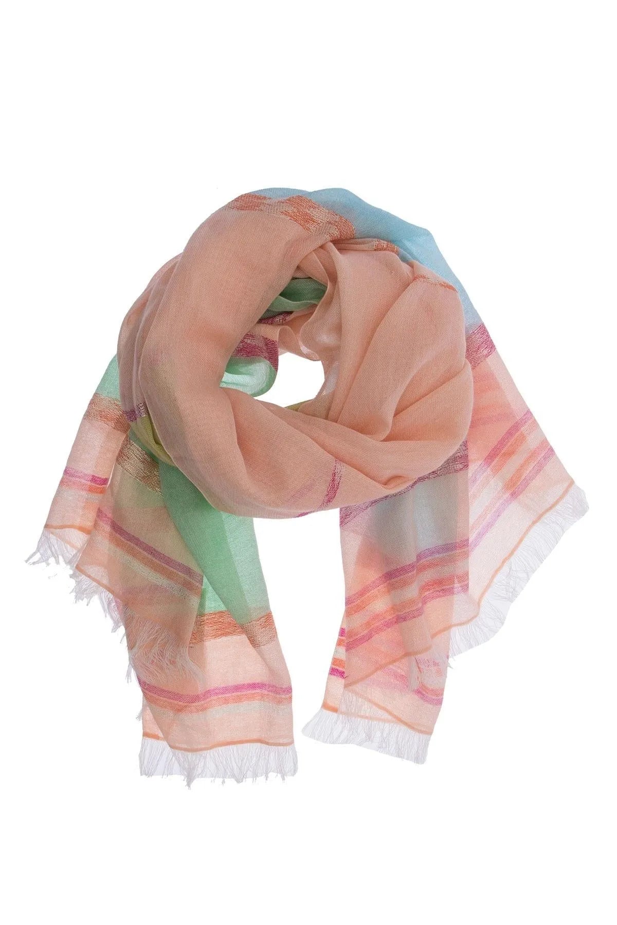 Lightweight Striped Summer Scarf for Women - Soft Breathable Fashion Accessory - Perfect for Beach, Travel and Outdoor Activities