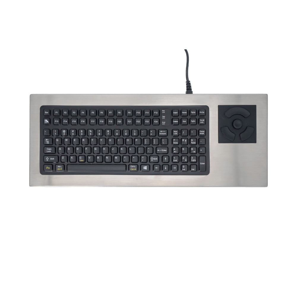 iKey Stainless Steel Keyboard with FSR Pointer - Waterproof & Dustproof Industrial Keyboard for Harsh Environments | Perfect for Manufacturing, Food Processing & Medical Facilities
