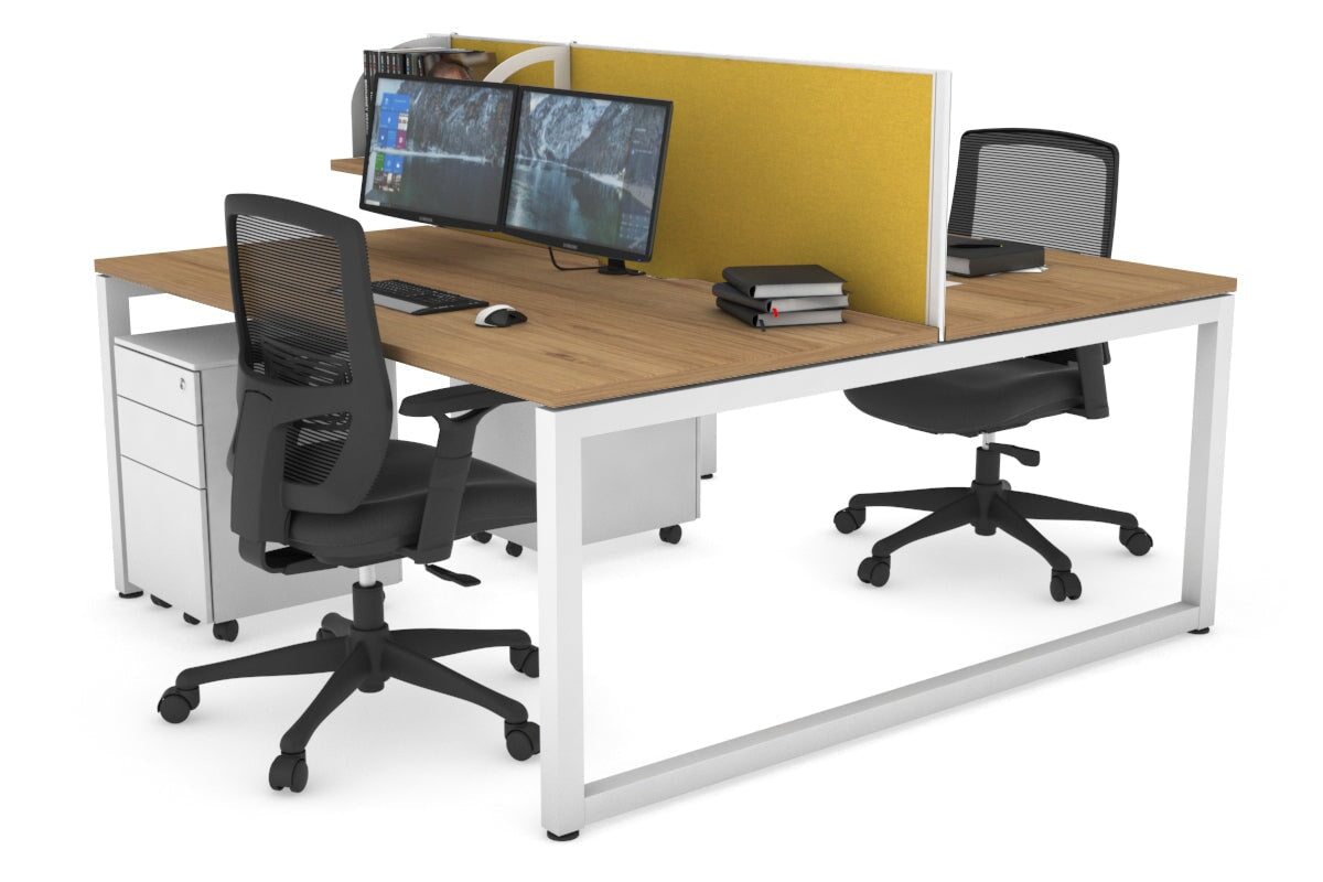 Quadro Loop Legs 2-Person Office Workstation - 1800L x 800W with Cable Management | Modern Shared Desk for Coworking Spaces & Home Offices