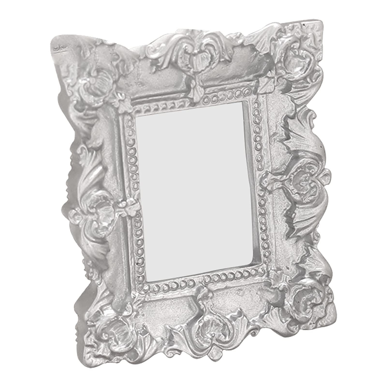 IKAXIYO Miniature Mirror - Anti-Rust, Moisture-Proof Dollhouse Accessories, Baroque Style Wall-Mounted Mirror for Children's Dollhouse - Perfect for Dollhouse Decor, Miniature Room Displays & Collectible Doll Accessories