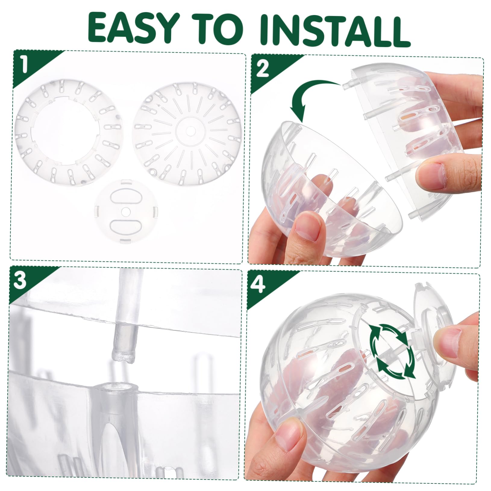 Small Animal Exercise Ball - 10cm Hamster Running Ball for Guinea Pigs, Mice & Tiny Pets | Durable Plastic Play Ball for Indoor Exercise & Fun Activities | Perfect for Playtime, Training & Pet Enrichment