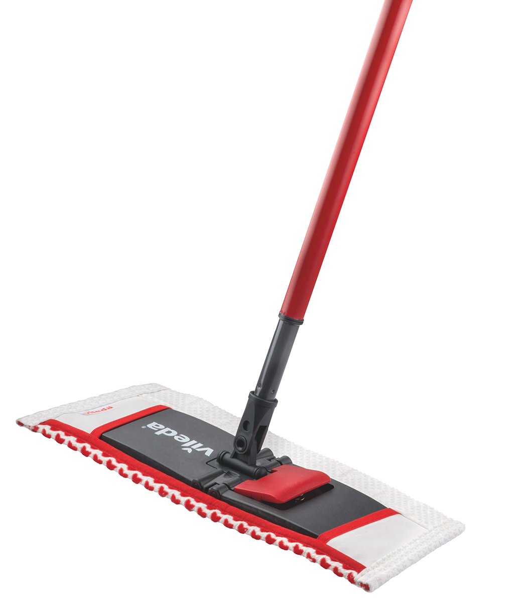 Vileda WashMat Extra 1473 Flat Mop with Telescopic Handle - Premium Microfiber Floor Cleaning System for Hardwood, Tile & Laminate - Ideal for Home, Kitchen & Office Cleaning