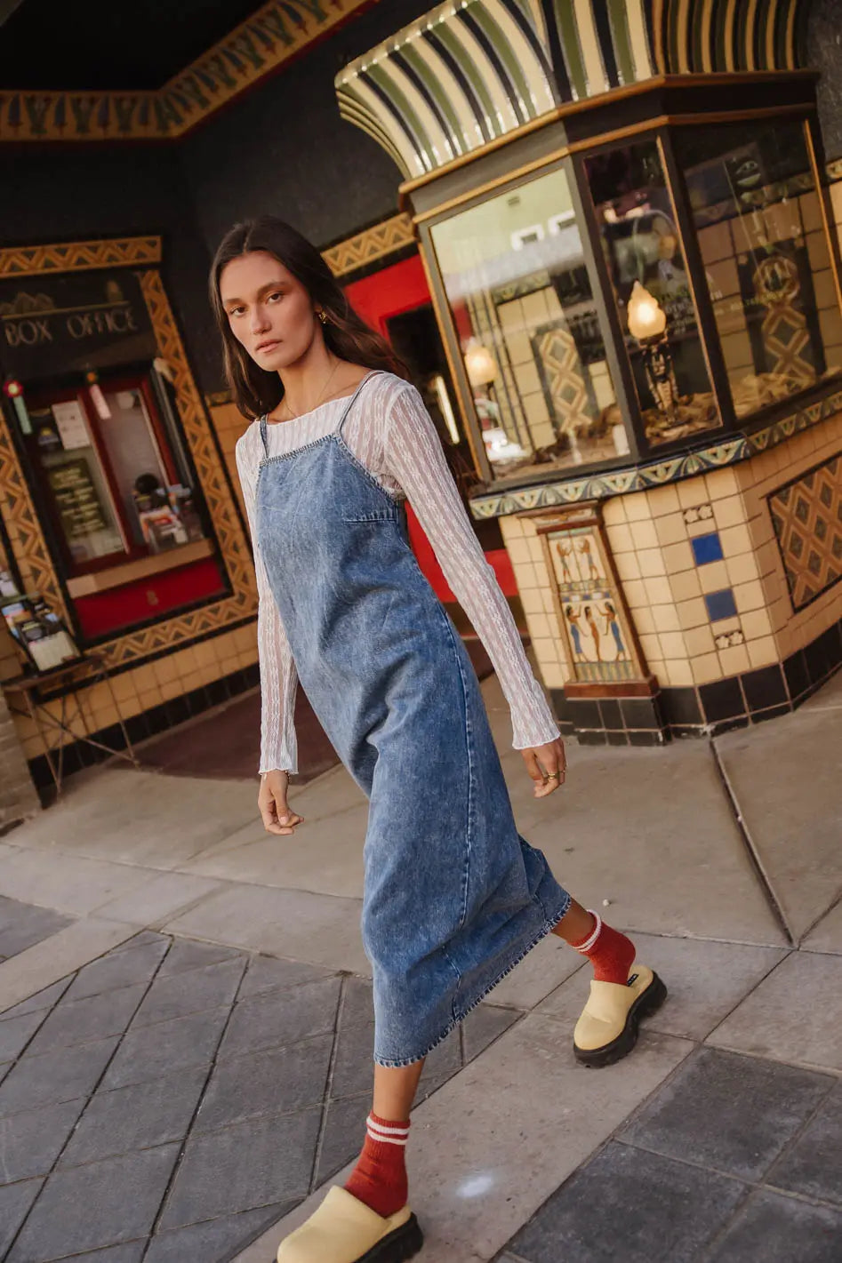 Marisol Denim Midi Dress for Women - Vintage Blue Denim A-Line Skirt Dress | Perfect for Casual Outings, Date Nights & Summer Vacations