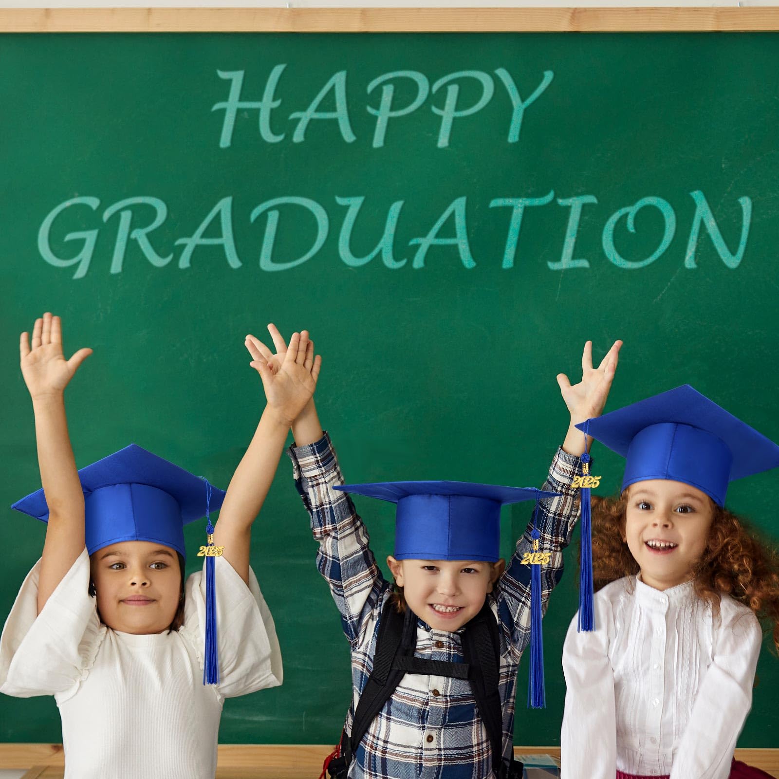 Berlune 2025 Preschool Graduation Caps Bulk - Kids Grad Hats with Tassel for Kindergarten Ceremony