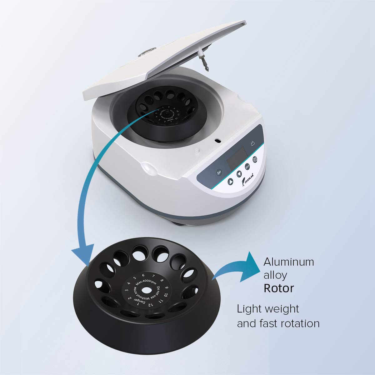 Digital Lab Centrifuge Machine for PRP - Benchtop Centrifuge with 12x5ml/10ml Tube Capacity, 500-4000 RPM & Timer - Perfect for Medical Laboratories, Blood Sample Processing, and PRP Therapy