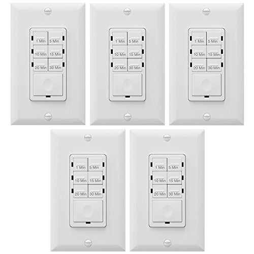 Enerlites Bathroom Timer Switch - 5 Pack for Fans & Lights