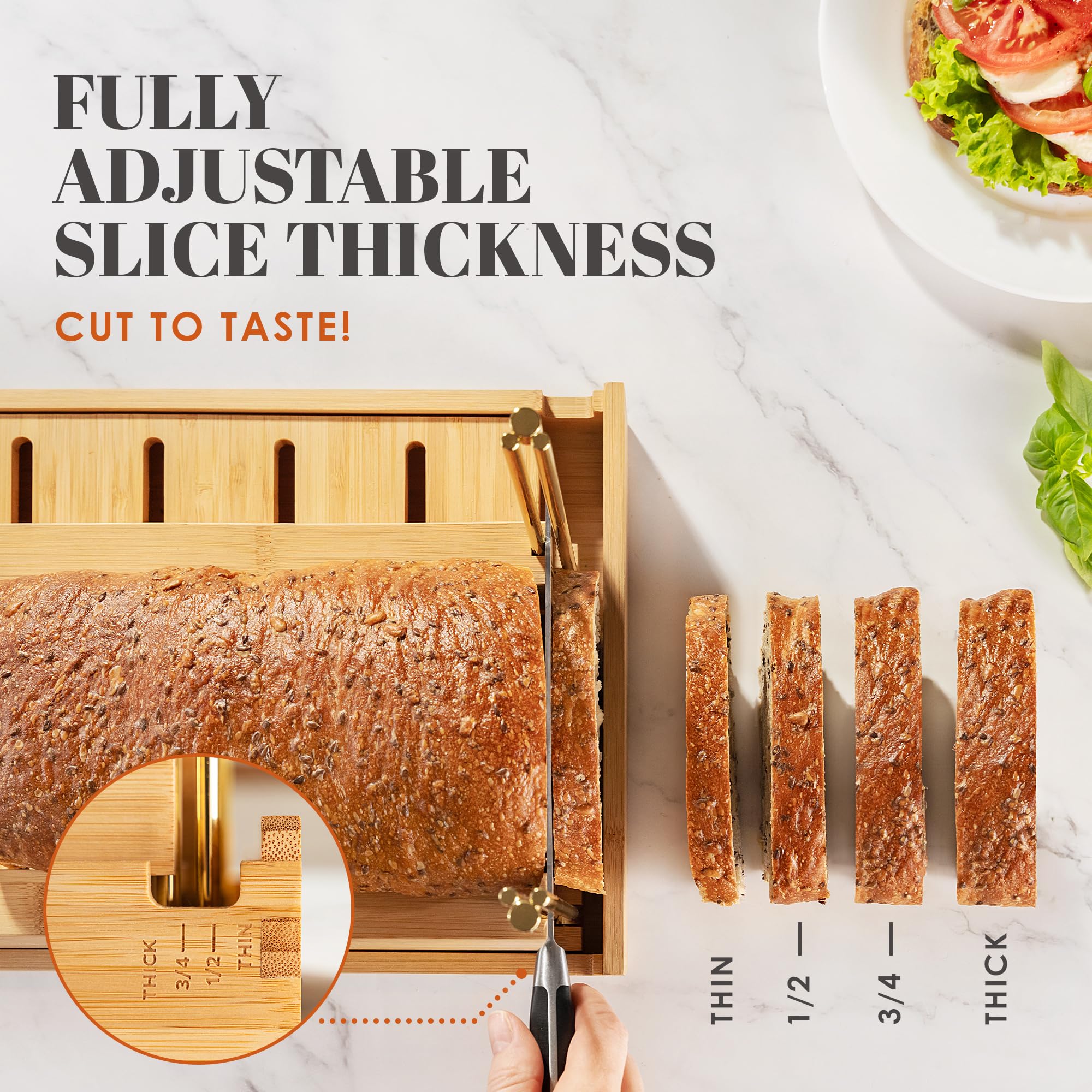 DITTO Bamboo Bread Slicer - 6.5