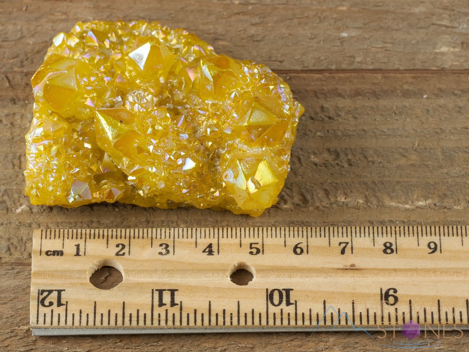 Sunshine Yellow Rainbow Aura Quartz Crystal Cluster - Natural Spirit Quartz Healing Stone for Meditation & Energy Work - Beautiful Crystal Decor for Home, Office & Spiritual Space (R0518)