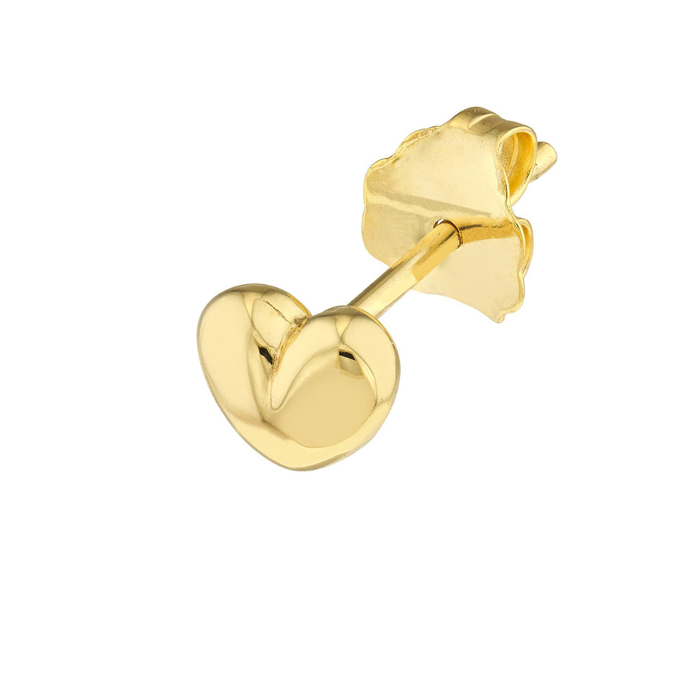 14K Gold Puffy Heart Stud Earrings for Women - Dainty & Elegant Valentine's Day Gift - Perfect for Date Night, Anniversary & Everyday Wear