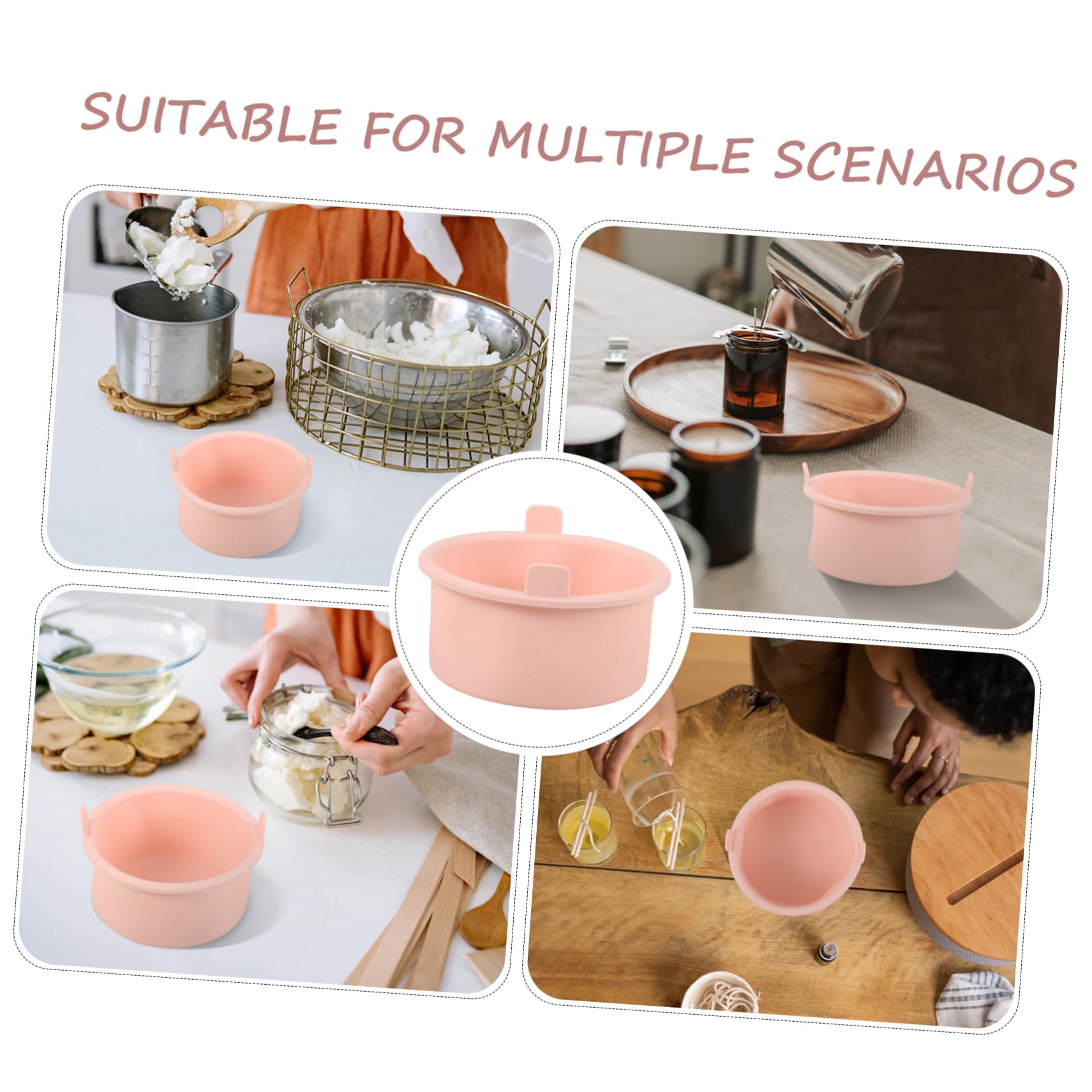 FRCOLOR Pink Silicone Wax Melting Pot - Hair Removal Wax Warmer Bowl with Heating Liner for Smooth Waxing at Home & Salon - Perfect for Eyebrows, Legs, Bikini Line & Facial Hair Removal