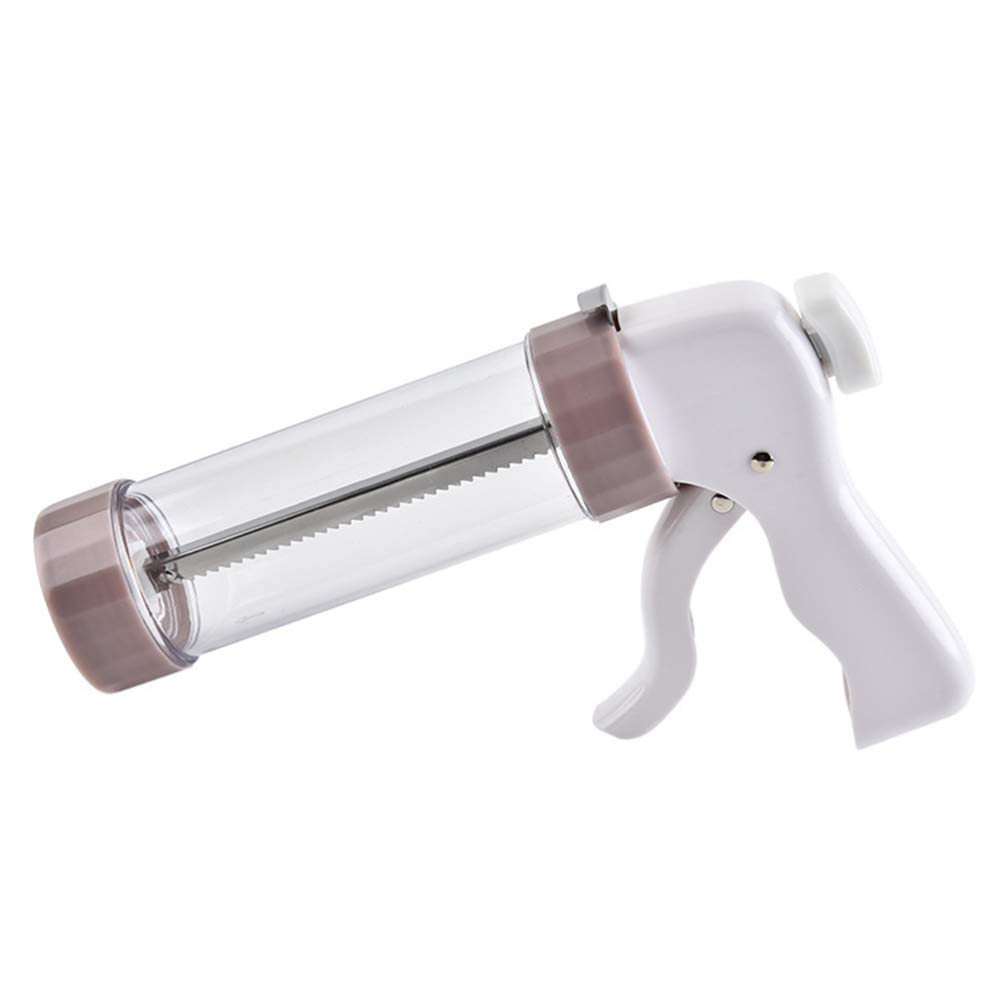 Hemoton 12-Piece Cookie Press Kit with 8 Stainless Steel Piping Tips - Professional Cookie Maker & Dessert Decorator Set for Baking, Cake Decorating, Cupcakes - Perfect for Home Bakers & Professional Kitchens (White)