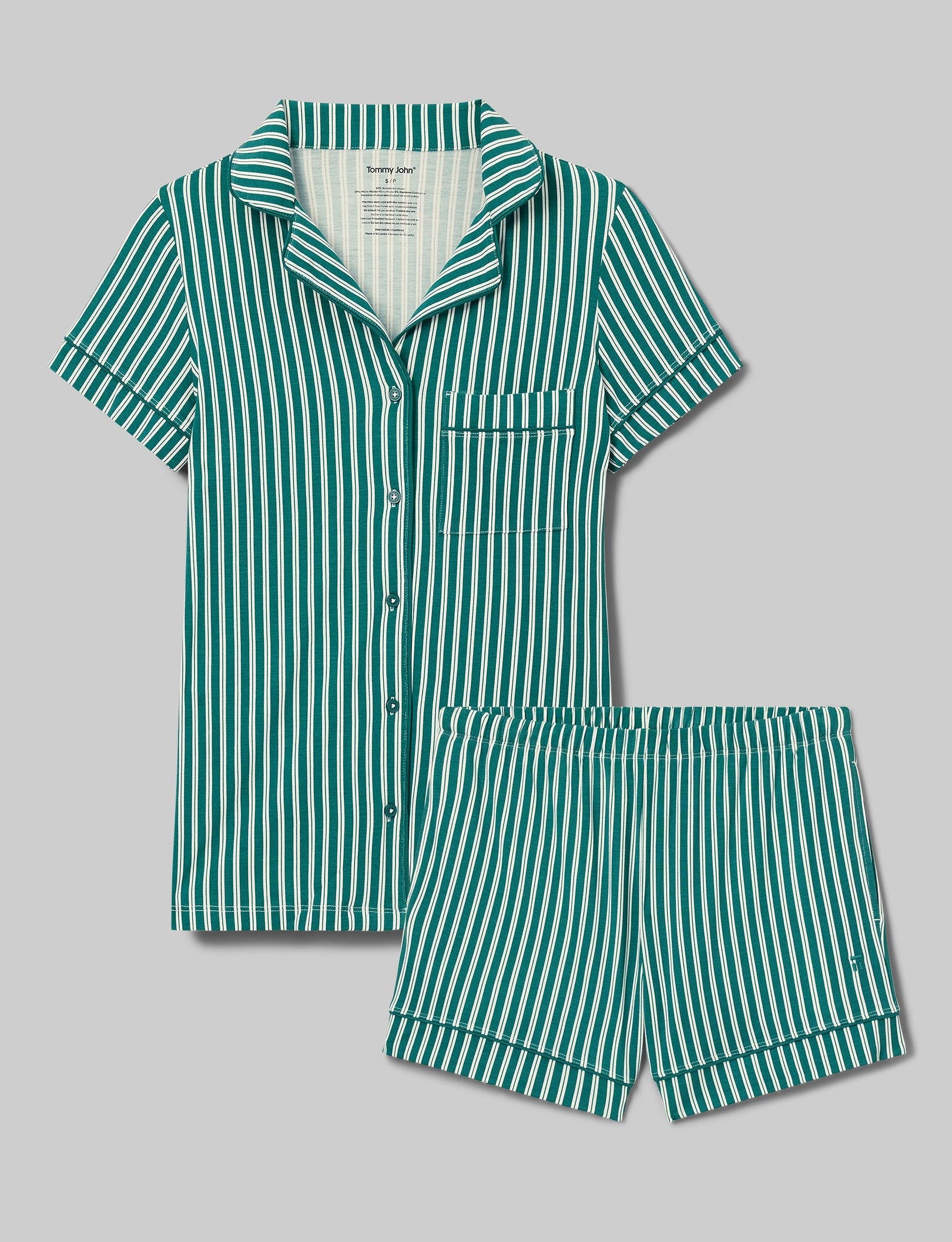 Women's Soft Cotton Pajama Set - Short Sleeve Sleep Shirt & Lounge Shorts for Comfortable Sleep & Relaxation | Perfect for Nightwear, Lounging at Home, and Summer Vacation