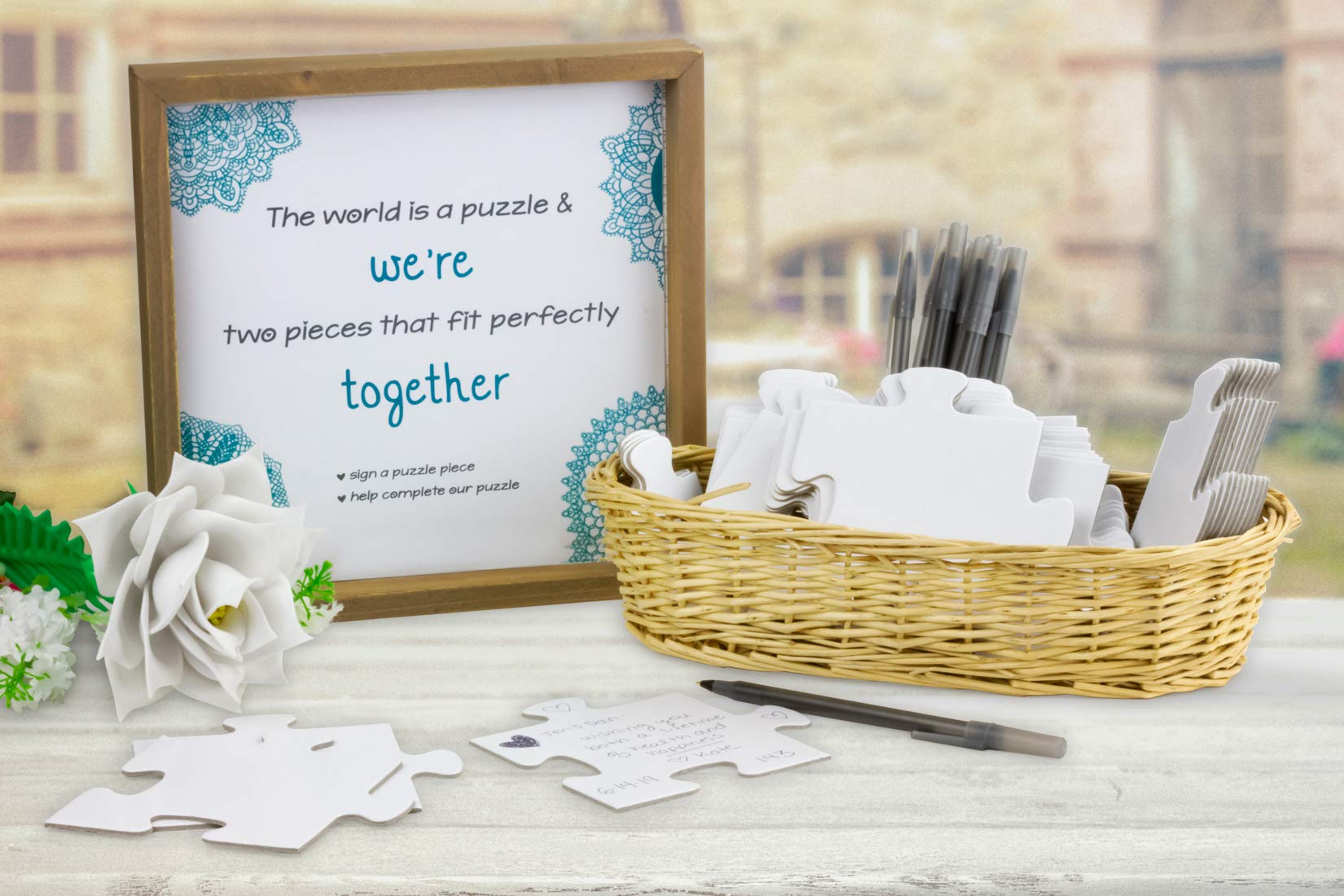 Hygloss Products Blank Community Puzzle - Create-A-Size - Fun Group Activity for Parties, Weddings, Classrooms & Offices - 84” x 44” Jigsaw Puzzle with 200 Pieces - Perfect for Team Building, Icebreakers & Social Events